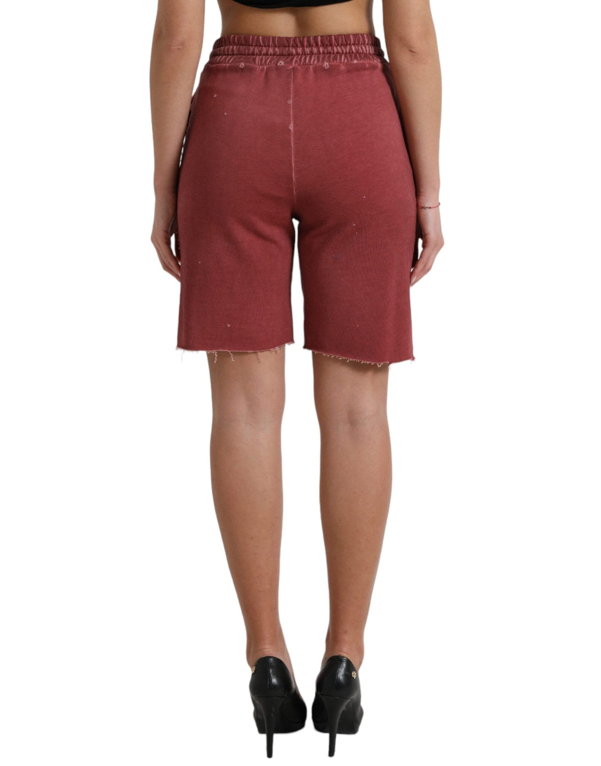 Short de survêtement taille haute bordeaux chic Dolce &amp; Gabbana