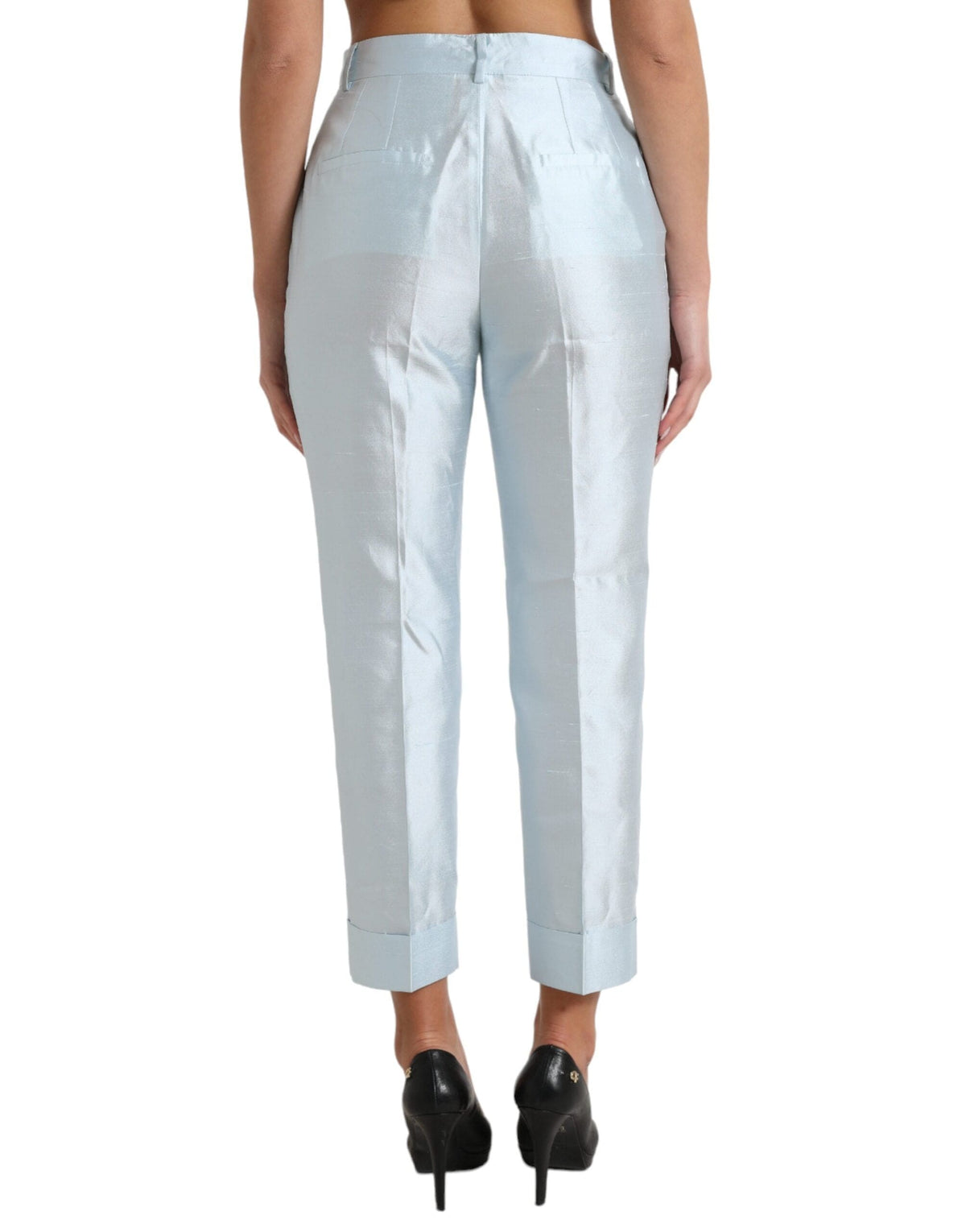 Pantalon court taille haute bleu ciel chic Dolce &amp; Gabbana