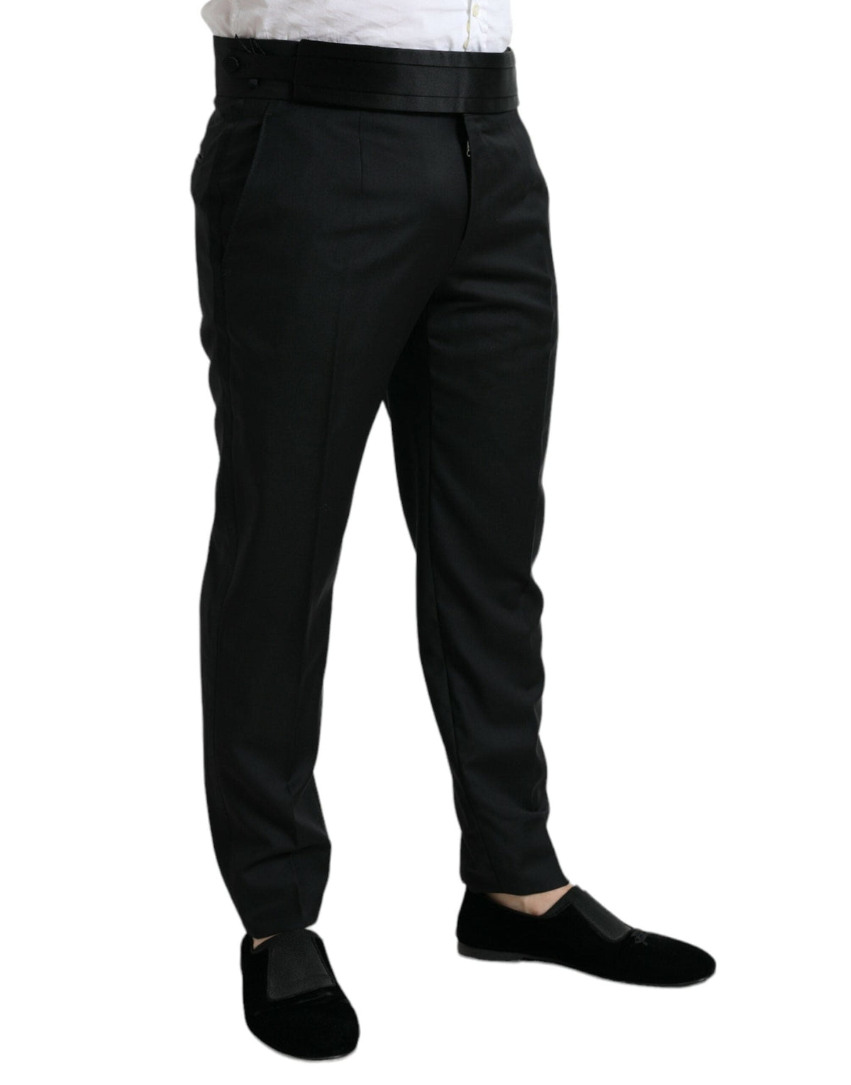 Pantalon habillé élégant en laine coupe slim Dolce &amp; Gabbana