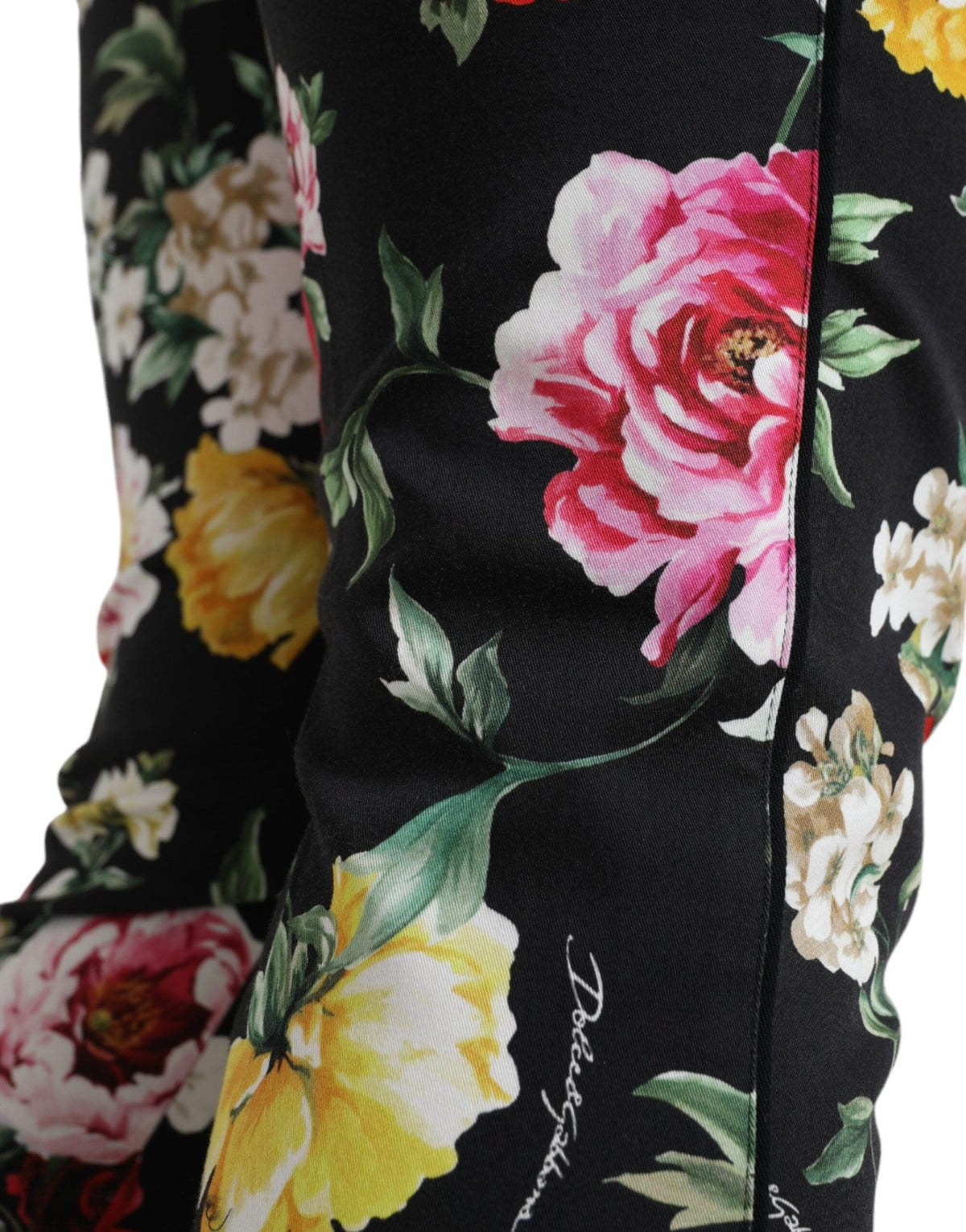 Pantalon court taille moyenne à imprimé floral élégant Dolce &amp; Gabbana