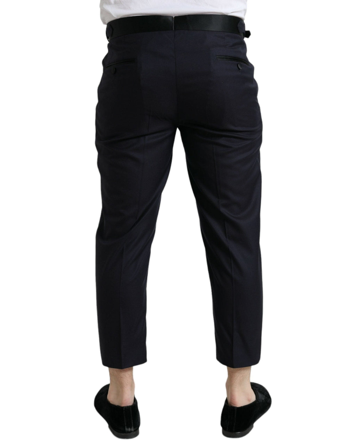 Pantalon habillé court élégant en mélange de laine et de soie Dolce &amp; Gabbana