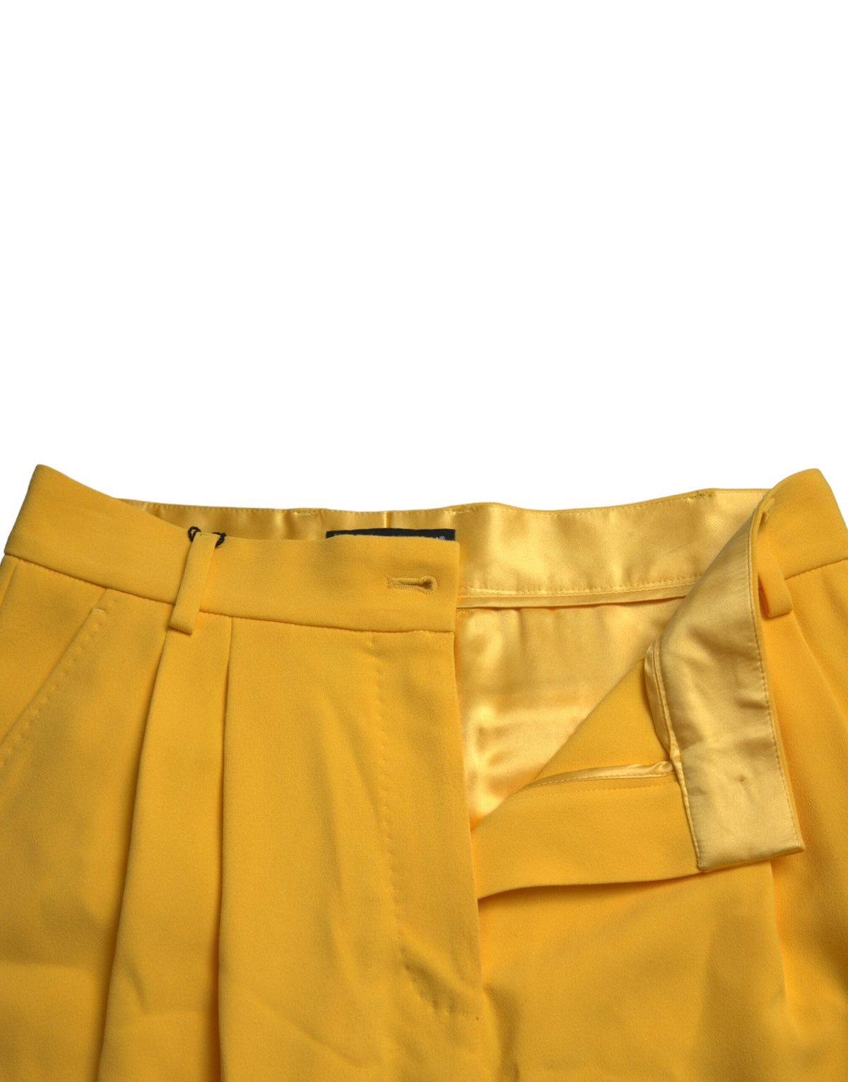 Bermudas elegantes de cintura alta en amarillo soleado de Dolce &amp; Gabbana