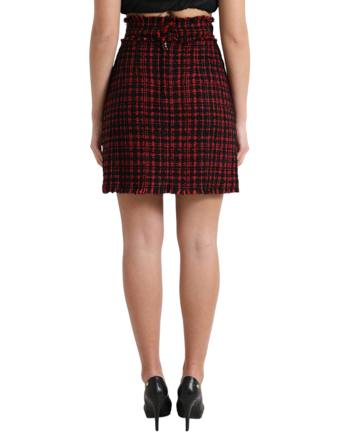 Dolce & Gabbana Tantalizing Tartan High-Waist Mini Skirt