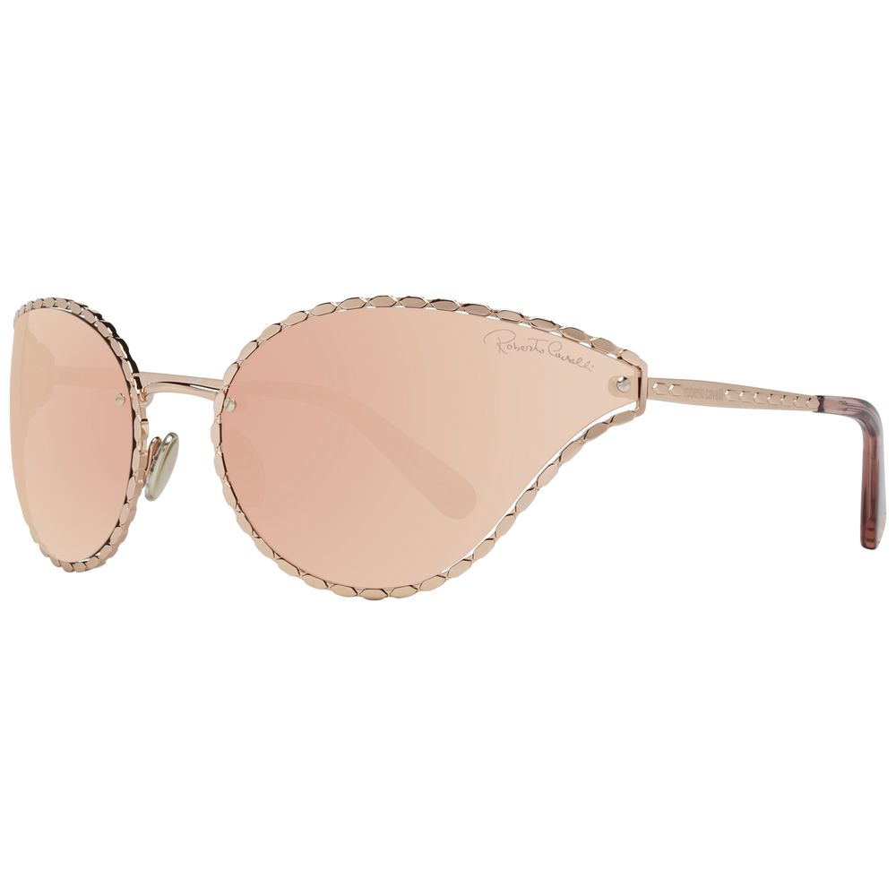 Lunettes de soleil ovales miroir en or rose Roberto Cavalli