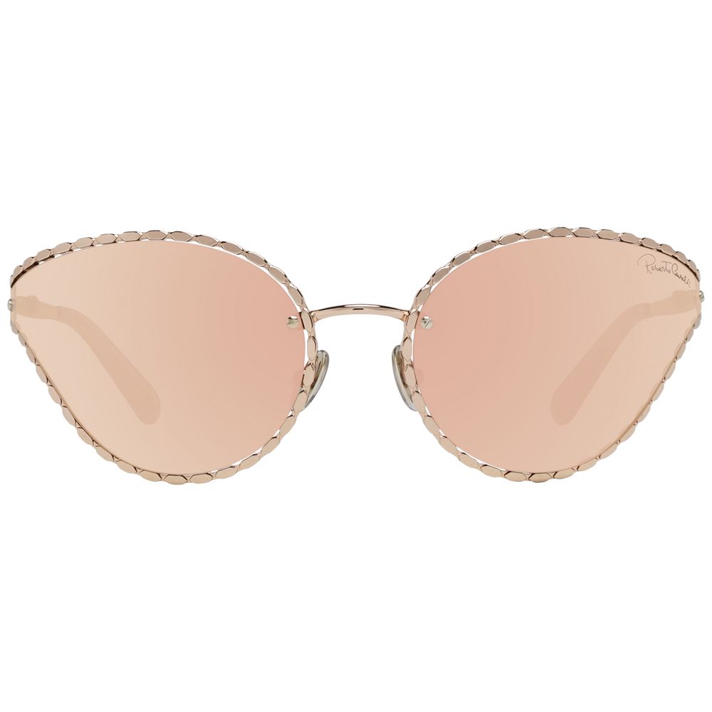 Lunettes de soleil ovales miroir en or rose Roberto Cavalli