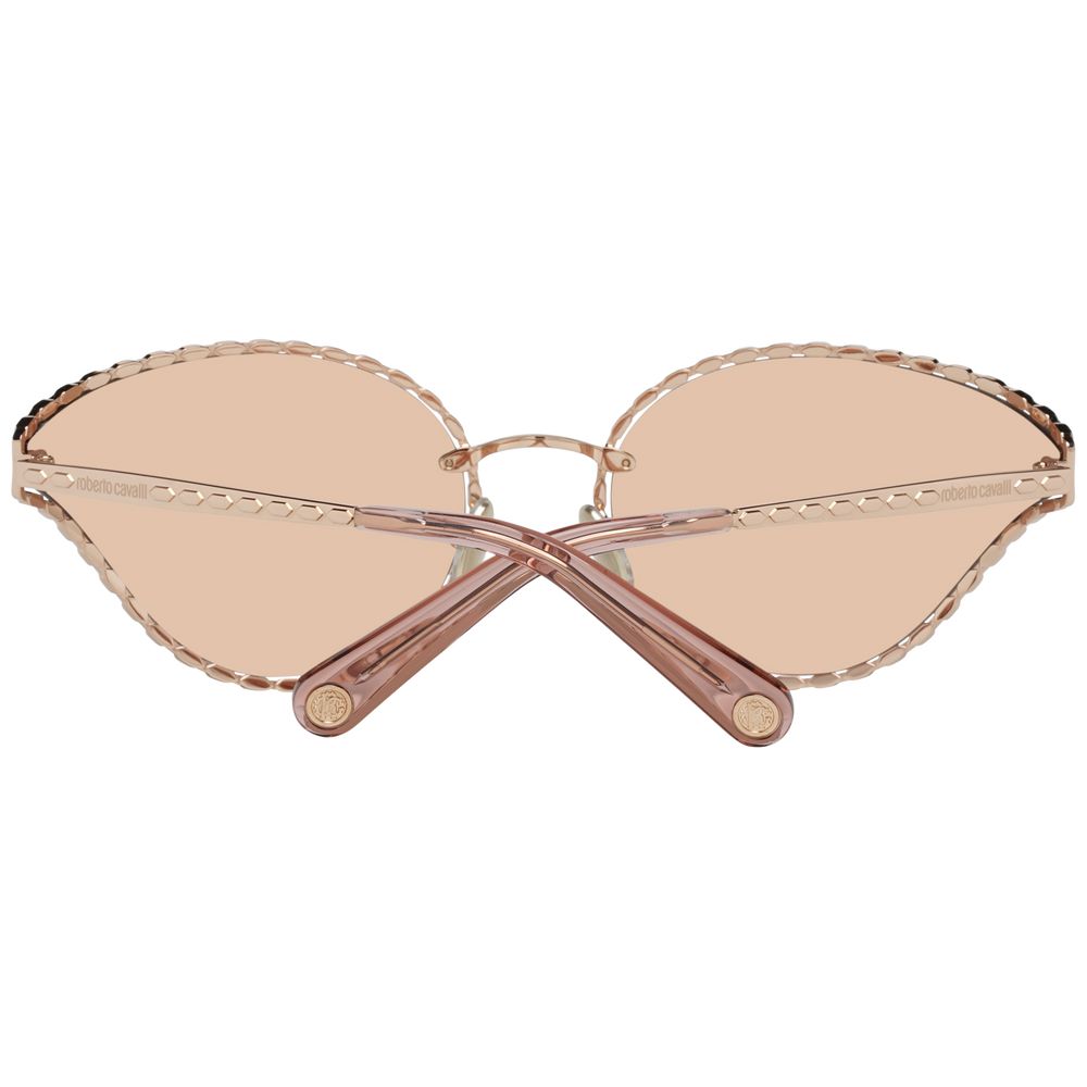 Lunettes de soleil ovales miroir en or rose Roberto Cavalli