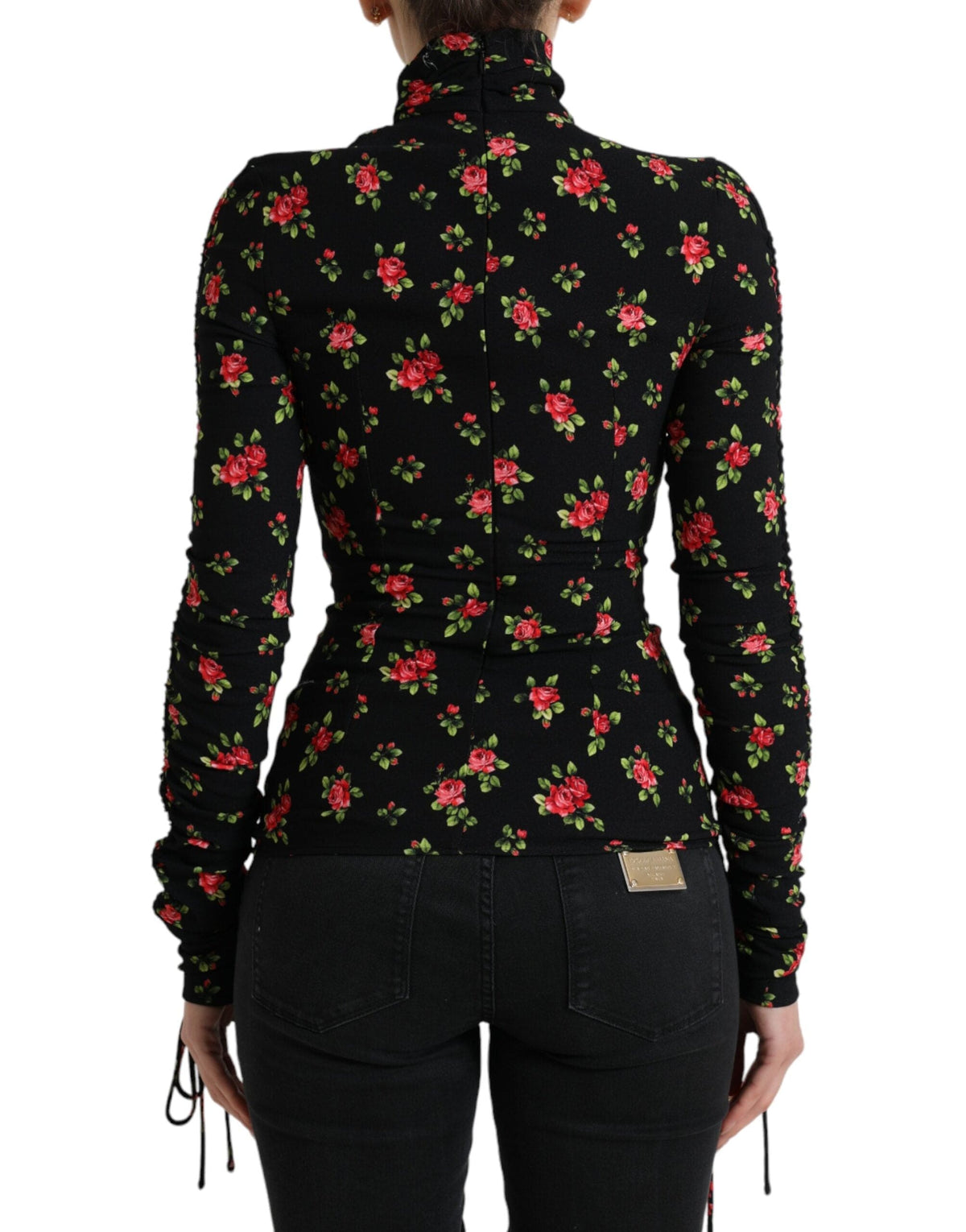 Elegante blusa de mezcla de seda con estampado floral de Dolce &amp; Gabbana