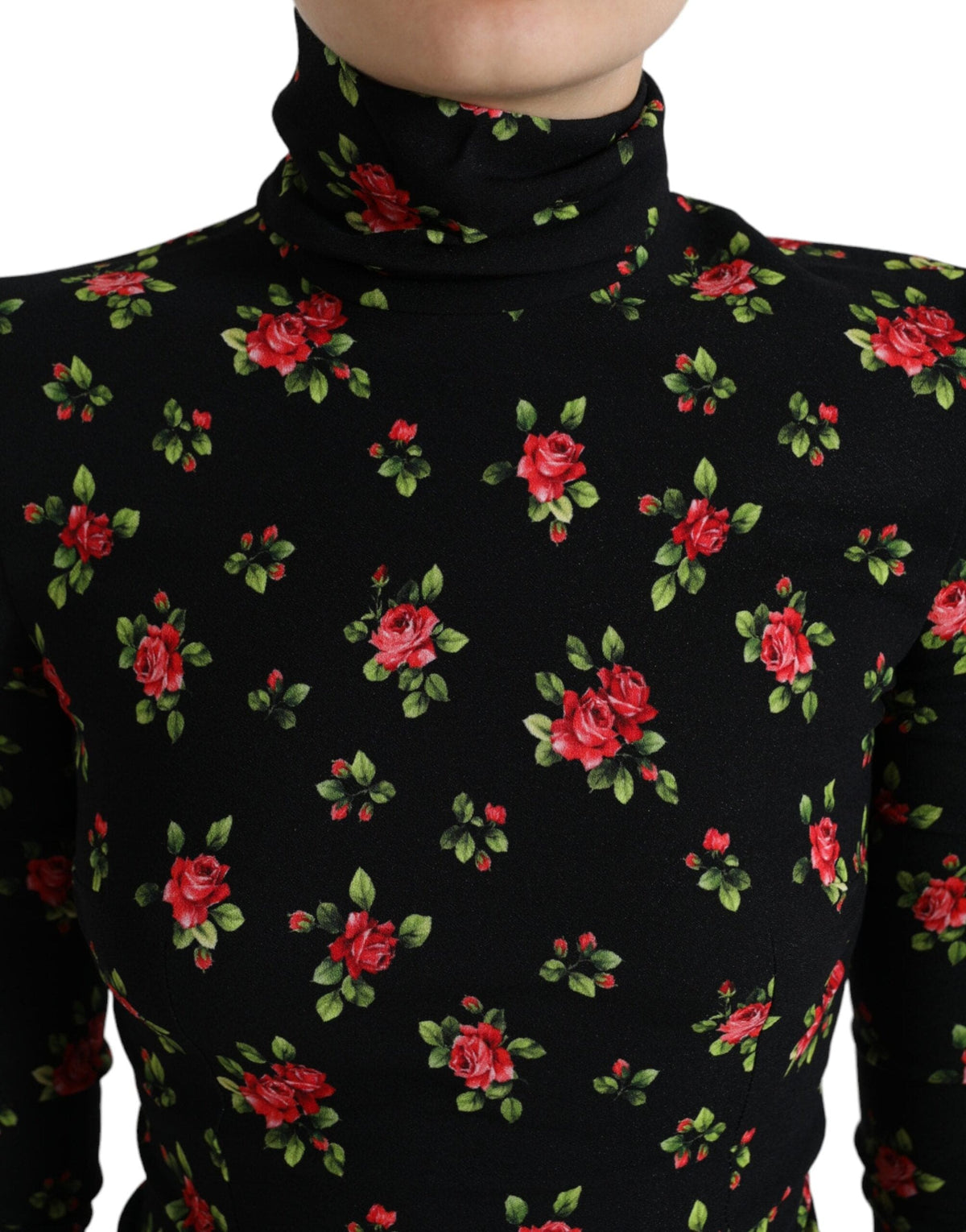 Elegante blusa de mezcla de seda con estampado floral de Dolce &amp; Gabbana