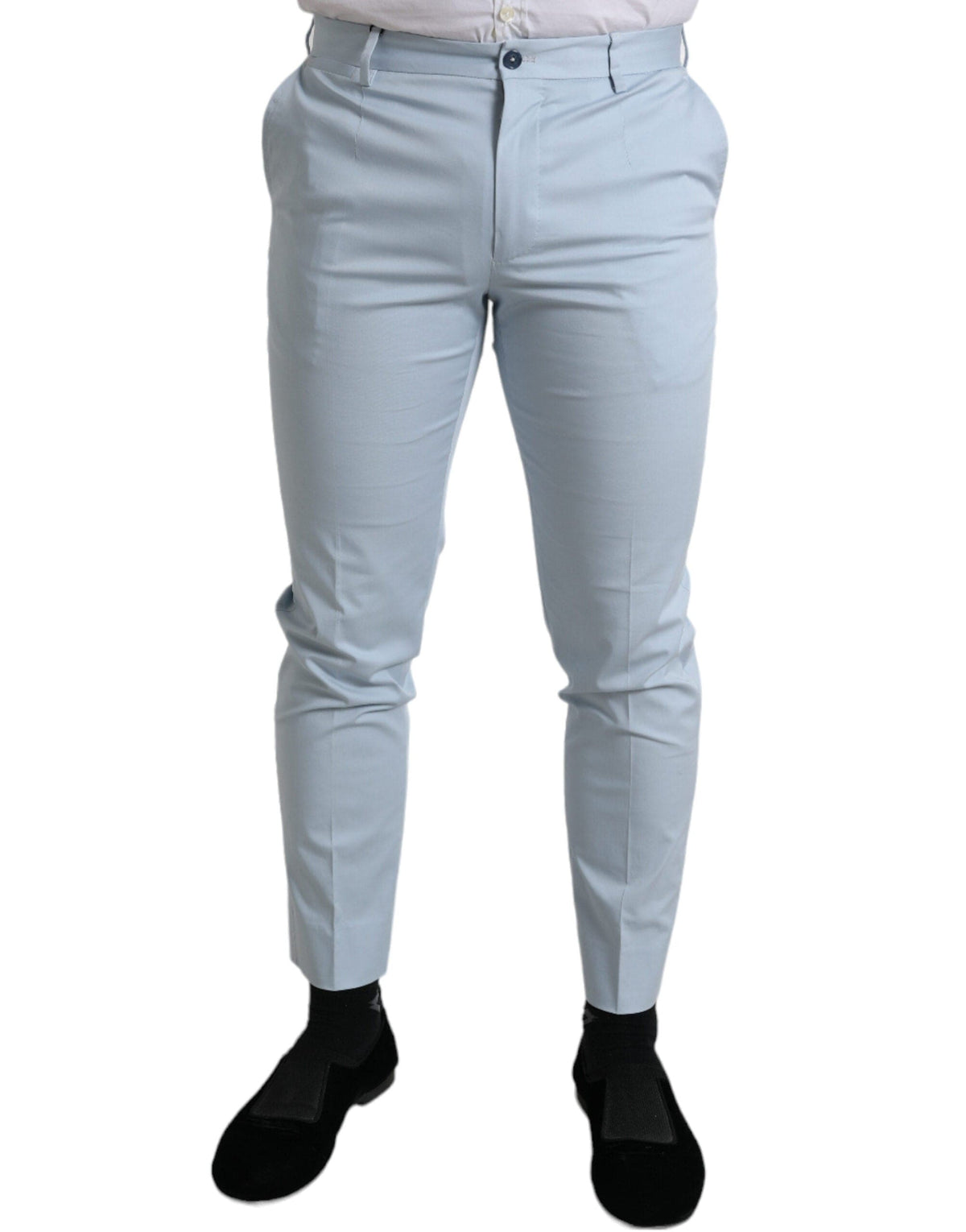 Pantalon skinny en coton stretch bleu ciel Dolce &amp; Gabbana