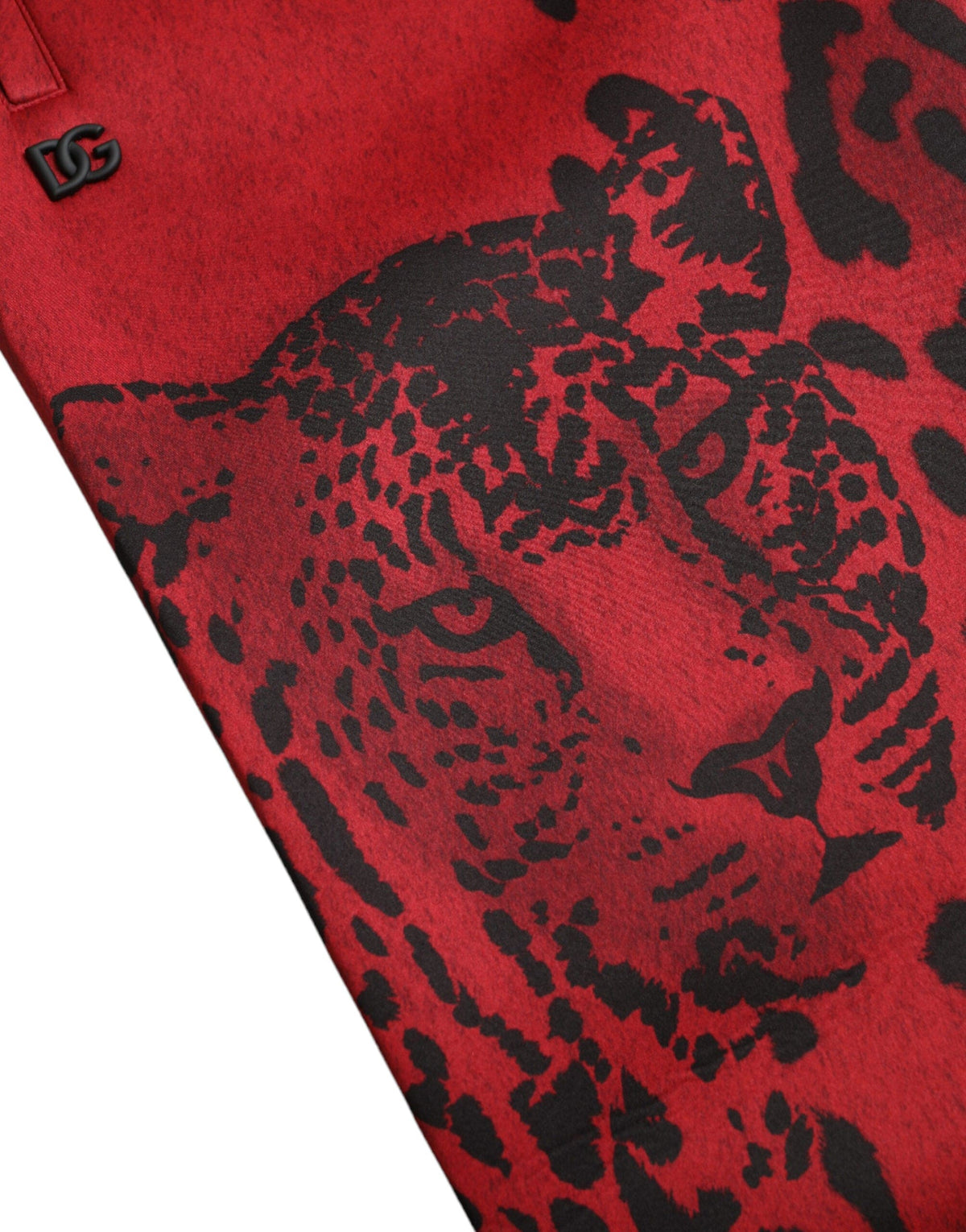 Pantalones deportivos elegantes con estampado de leopardo en rojo y negro de Dolce &amp; Gabbana