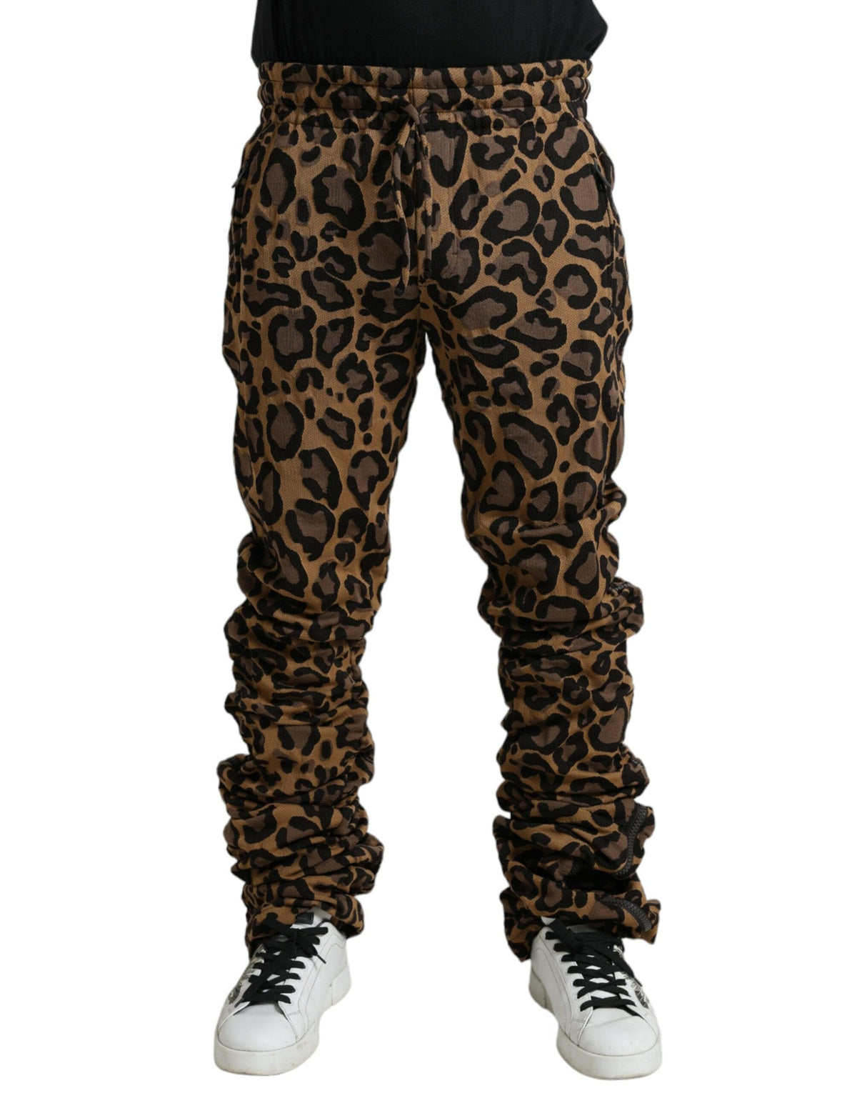 Pantalones jogger con estampado de leopardo elegante de Dolce &amp; Gabbana