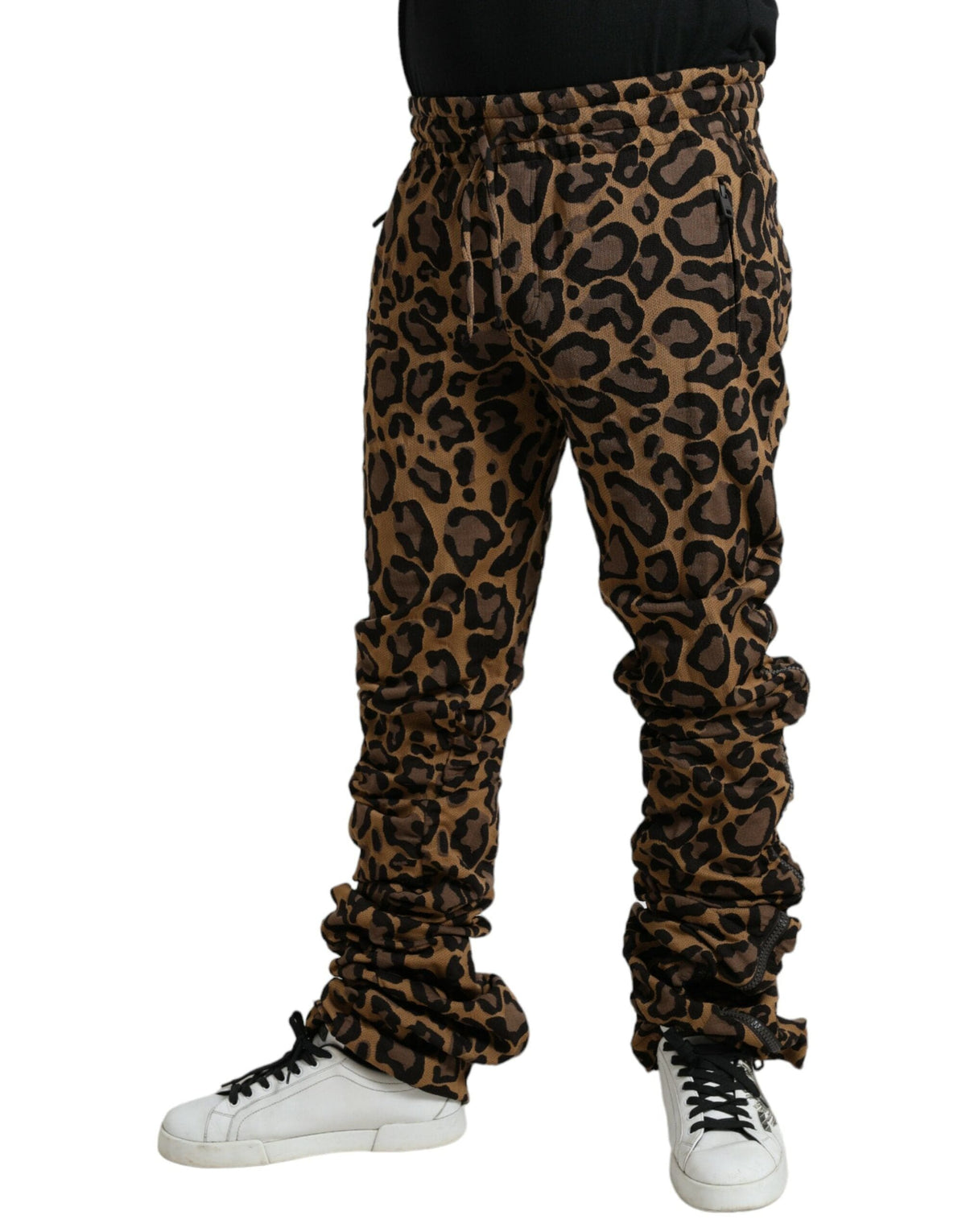 Pantalones jogger con estampado de leopardo elegante de Dolce &amp; Gabbana