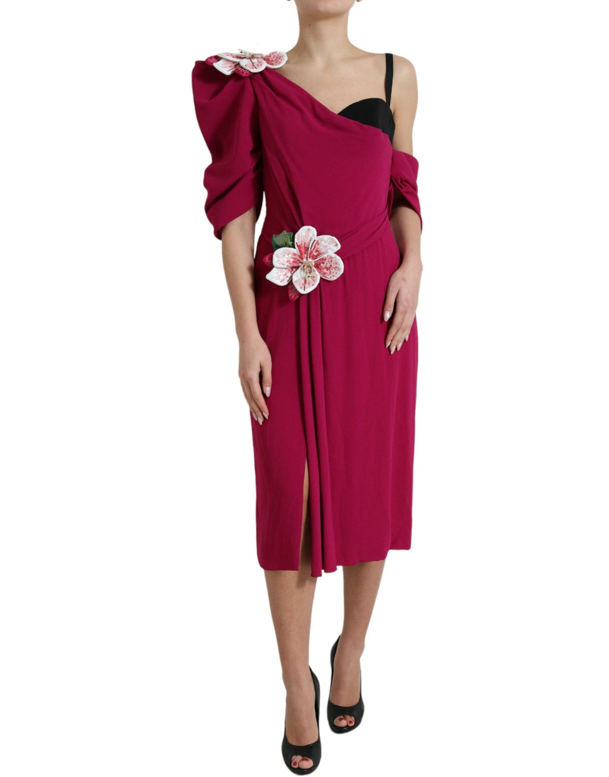 Robe fourreau mi-longue en soie violette élégante de Dolce &amp; Gabbana