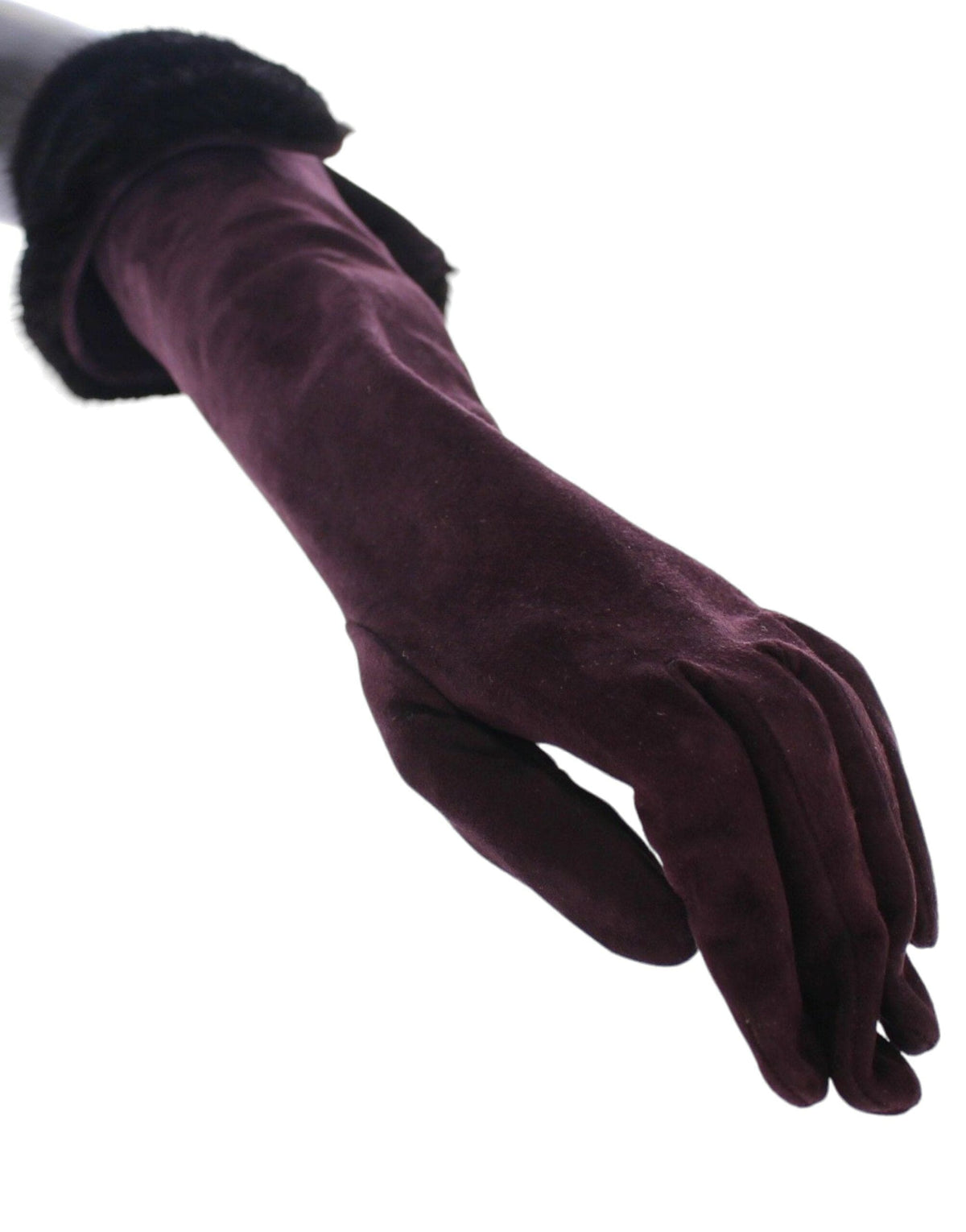 Gants élégants en fourrure violette Dolce &amp; Gabbana