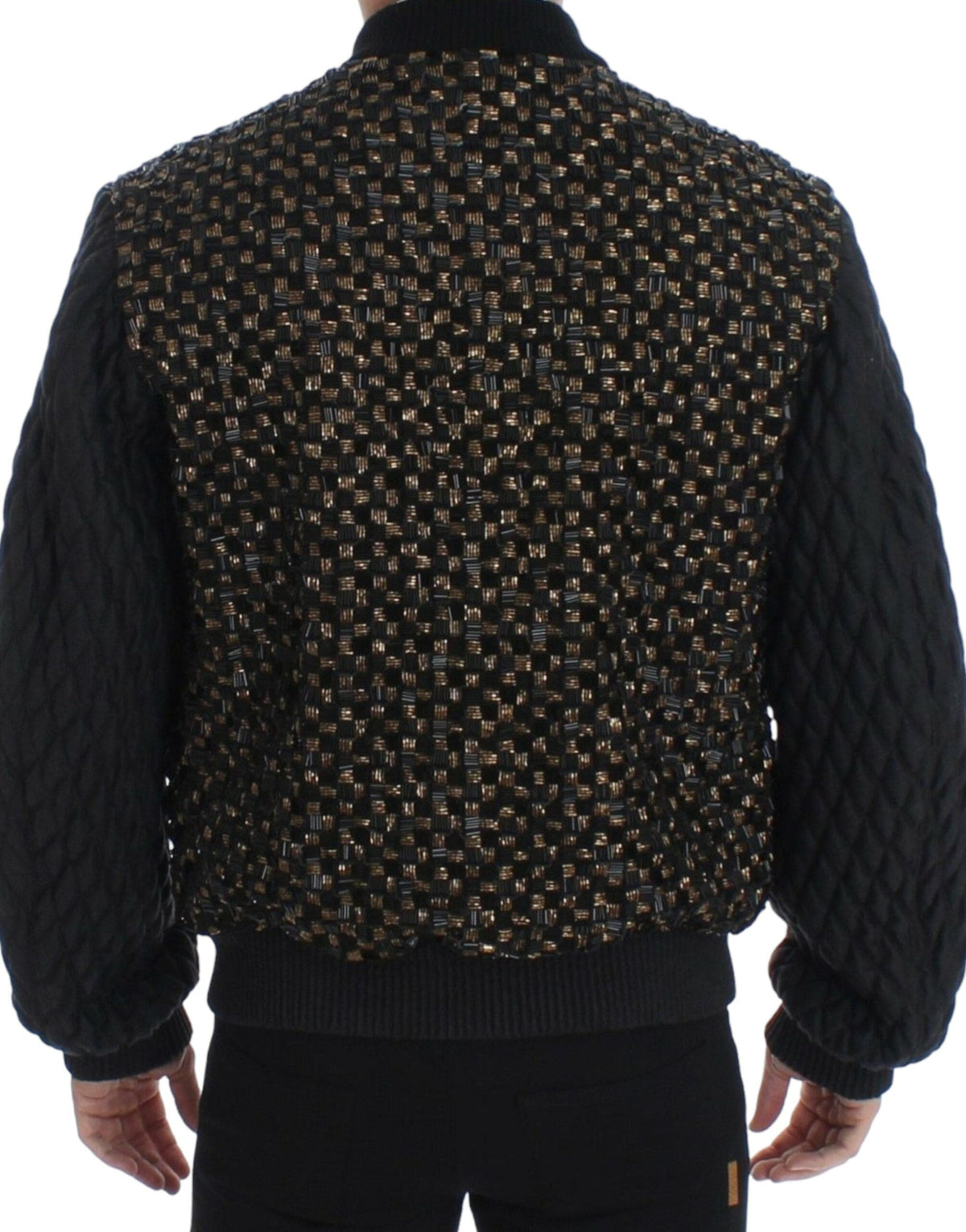 Veste de créateur élégante à paillettes noires Dolce &amp; Gabbana