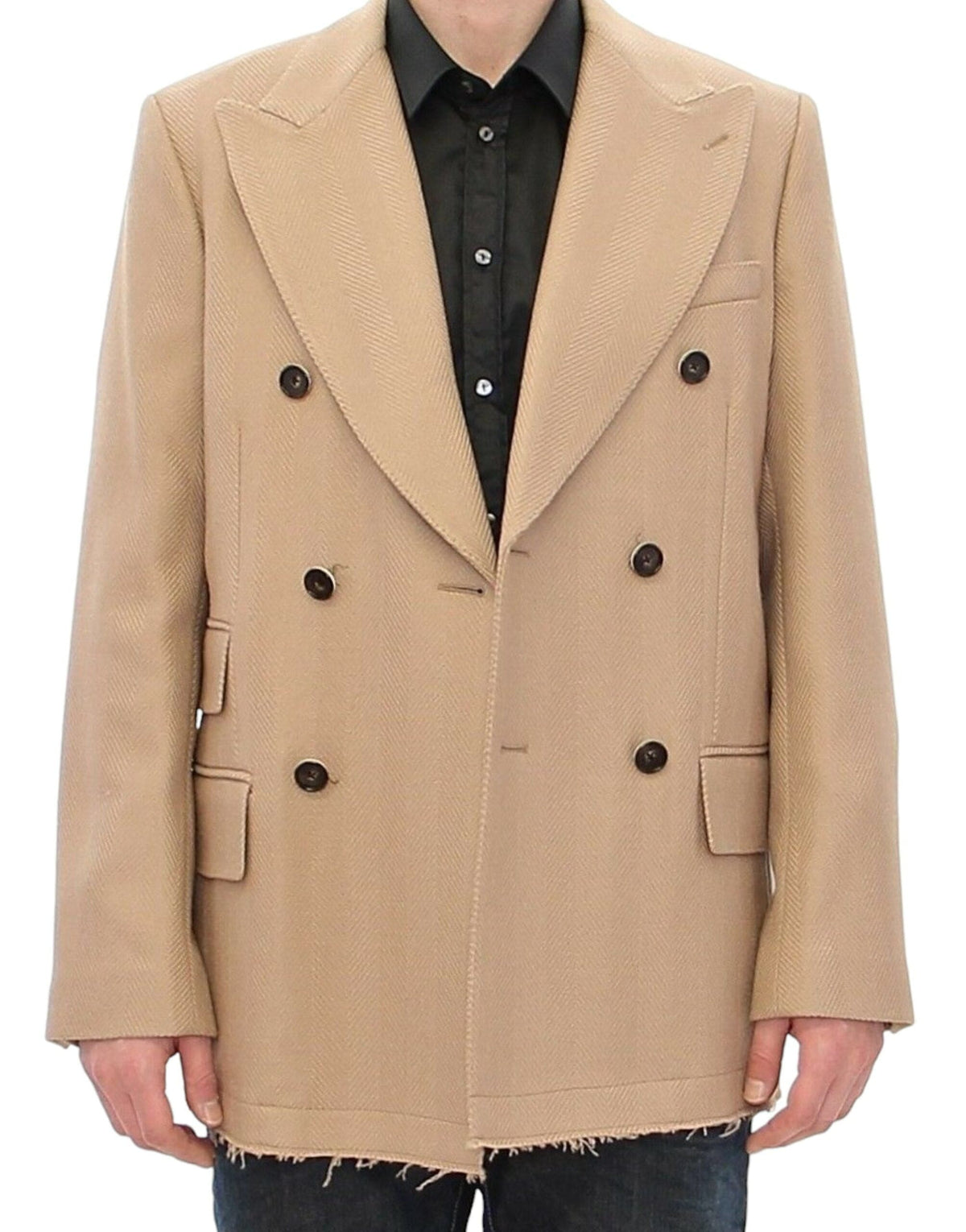 Manteau en laine beige élégant de Dolce &amp; Gabbana