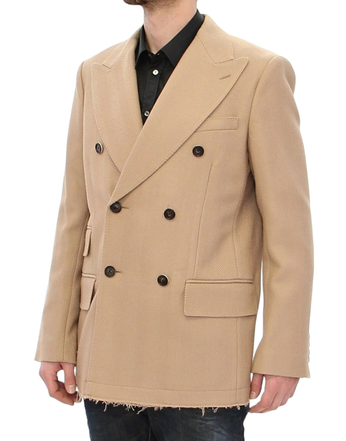 Manteau en laine beige élégant de Dolce &amp; Gabbana