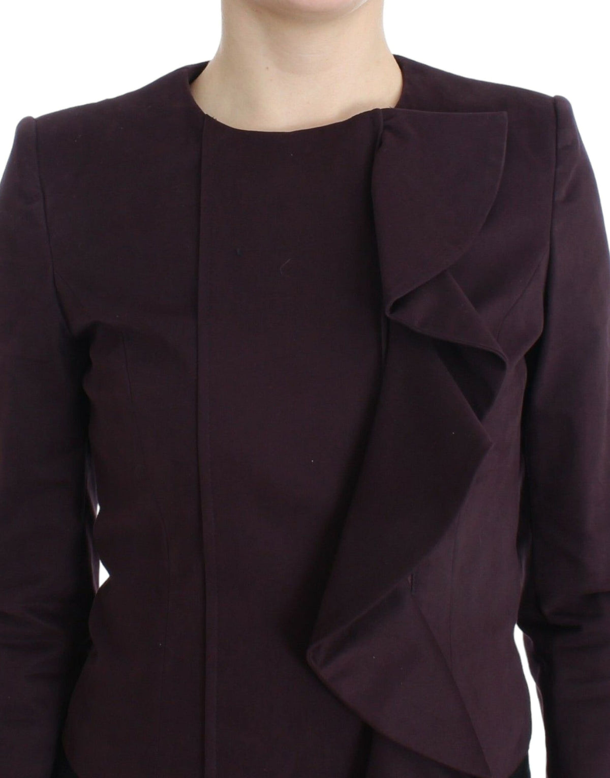 Blazer elegante de mezcla de algodón color morado de GF Ferre