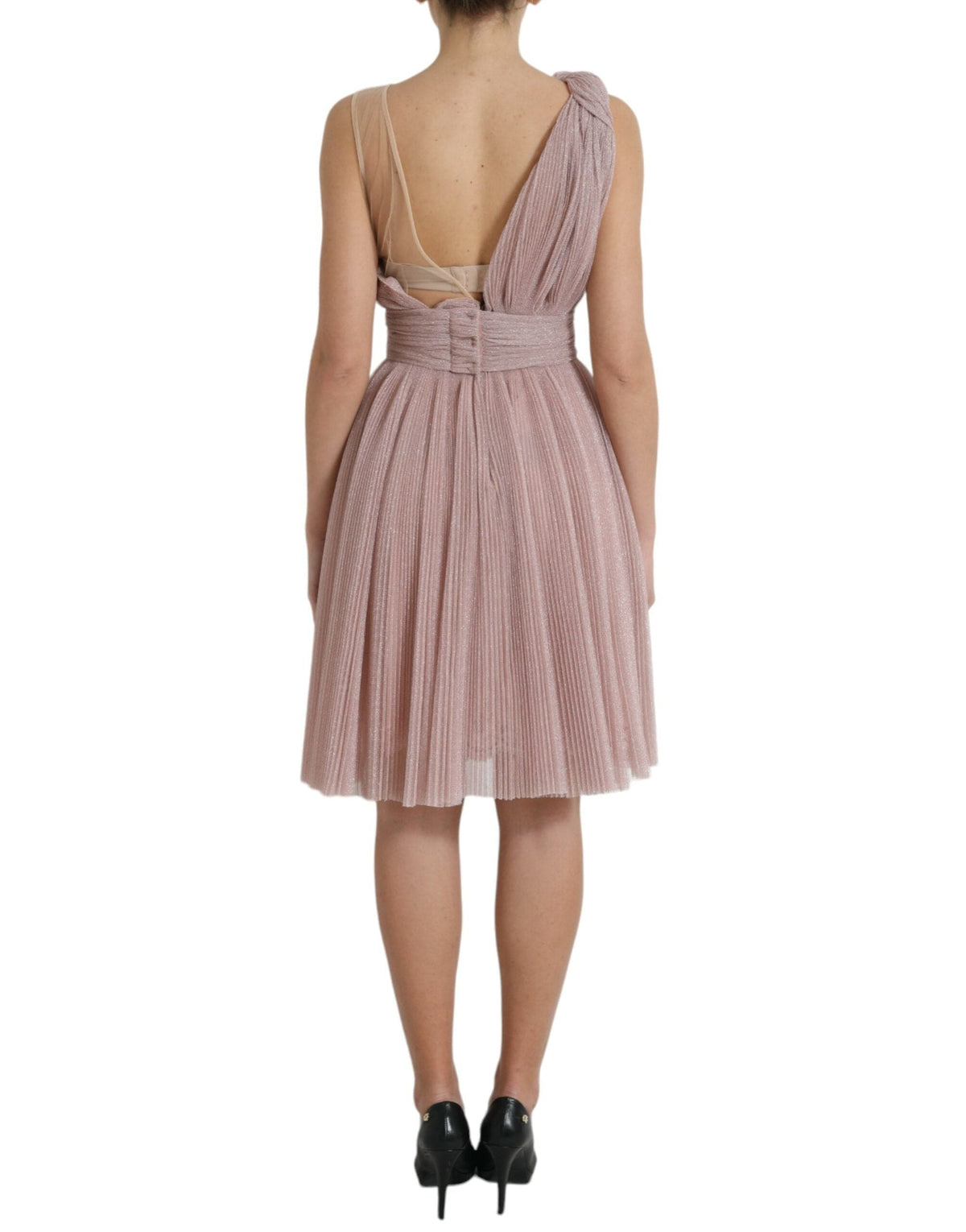 Robe élégante asymétrique en tulle rose Dolce &amp; Gabbana