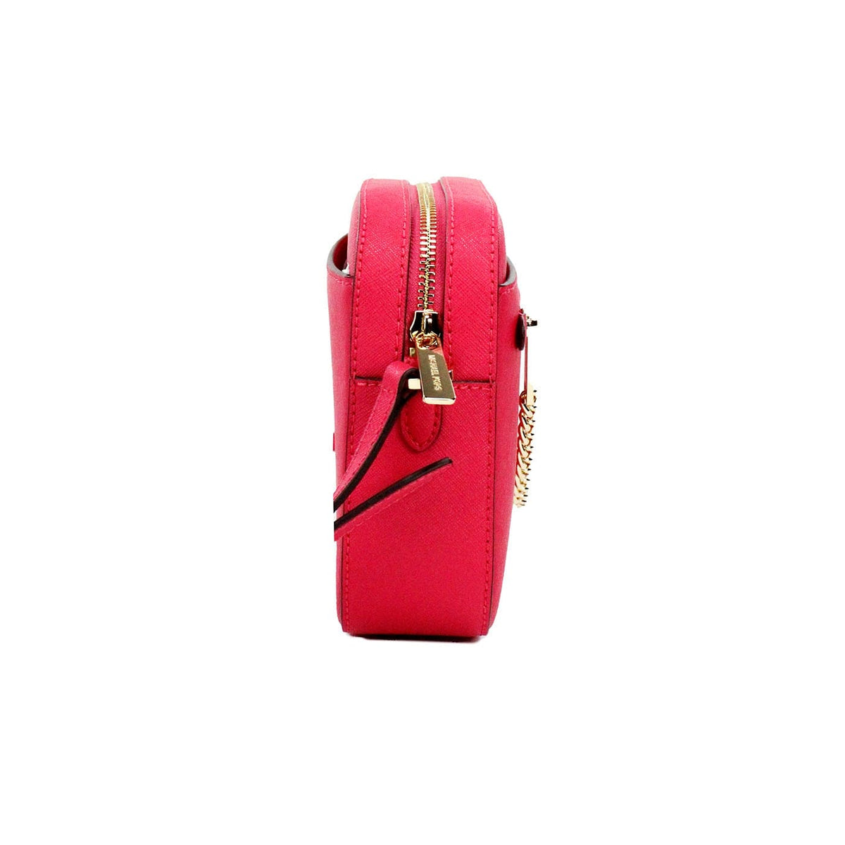 Bolso bandolera con cadena y cremallera de cuero rosa eléctrico Jet Set East West de Michael Kors