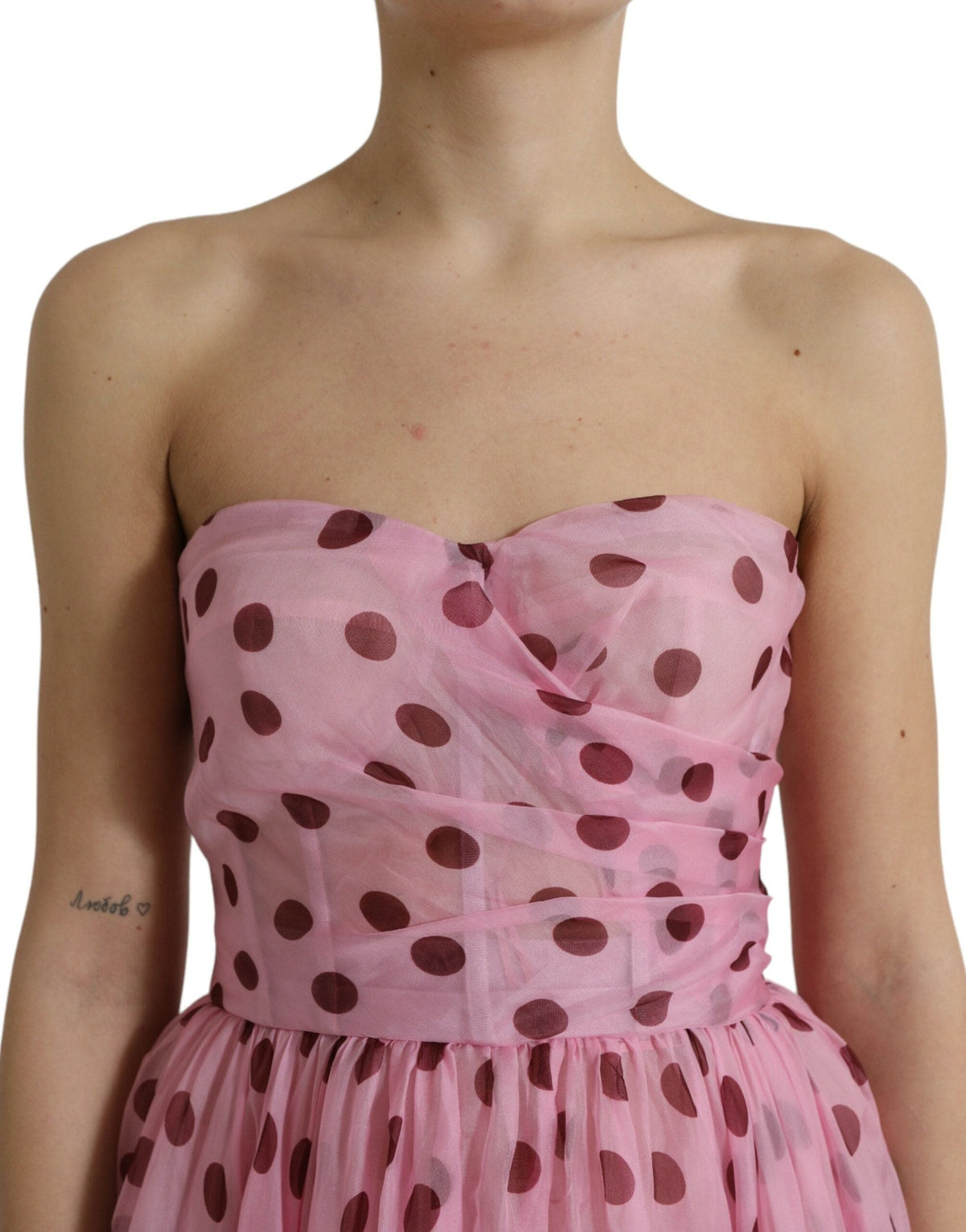 Robe bustier trapèze chic en soie rose Dolce &amp; Gabbana