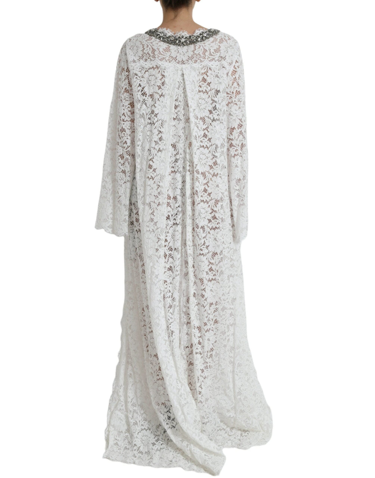 Robe fourreau blanche élégante Dolce &amp; Gabbana avec ornements en cristal