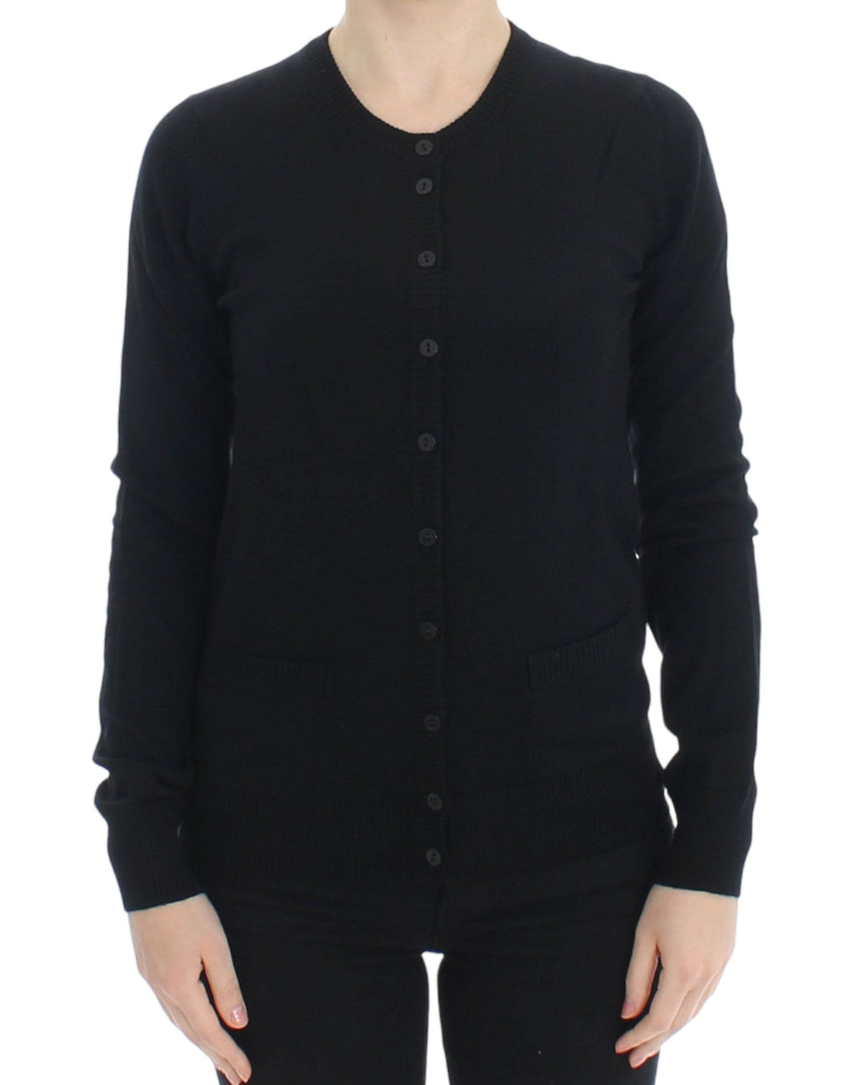 Pull cardigan en laine noire élégant Dolce &amp; Gabbana