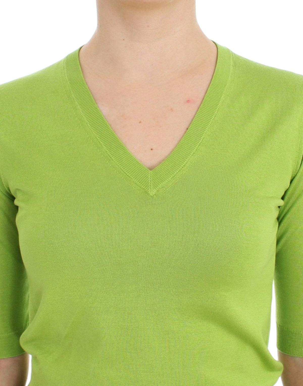 Pull col V en laine vert émeraude Dolce &amp; Gabbana