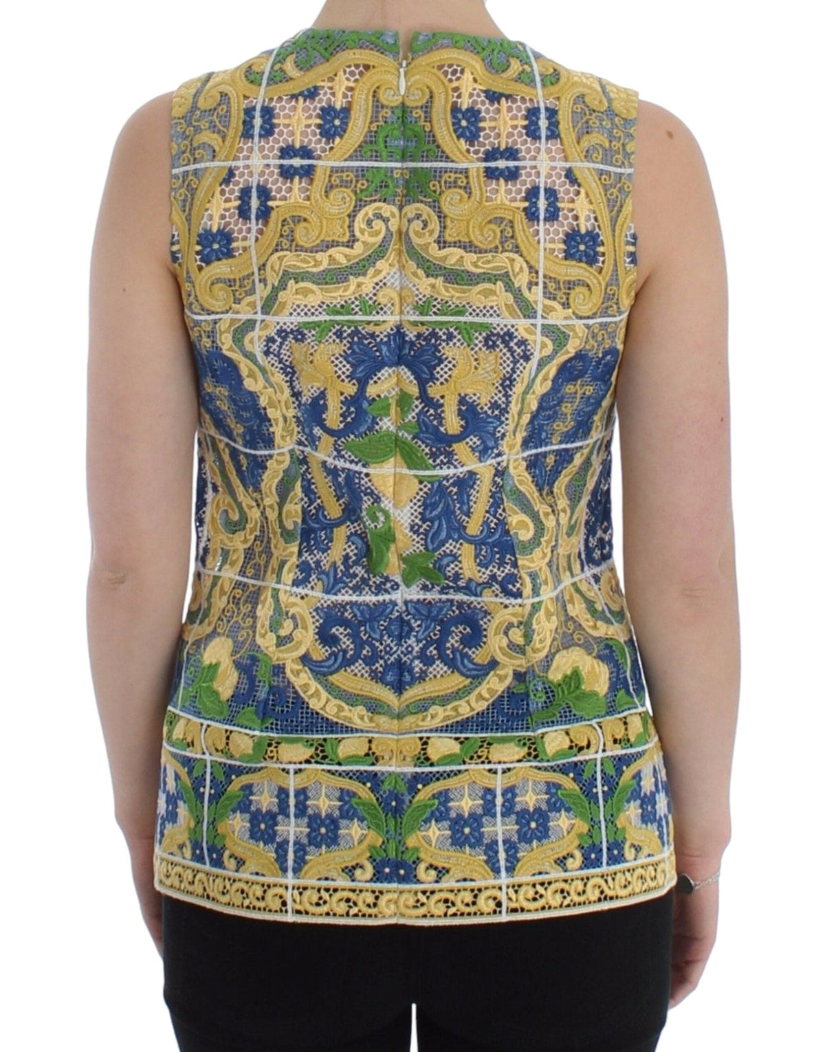 Robe élégante sans manches brodée en majolique Dolce &amp; Gabbana