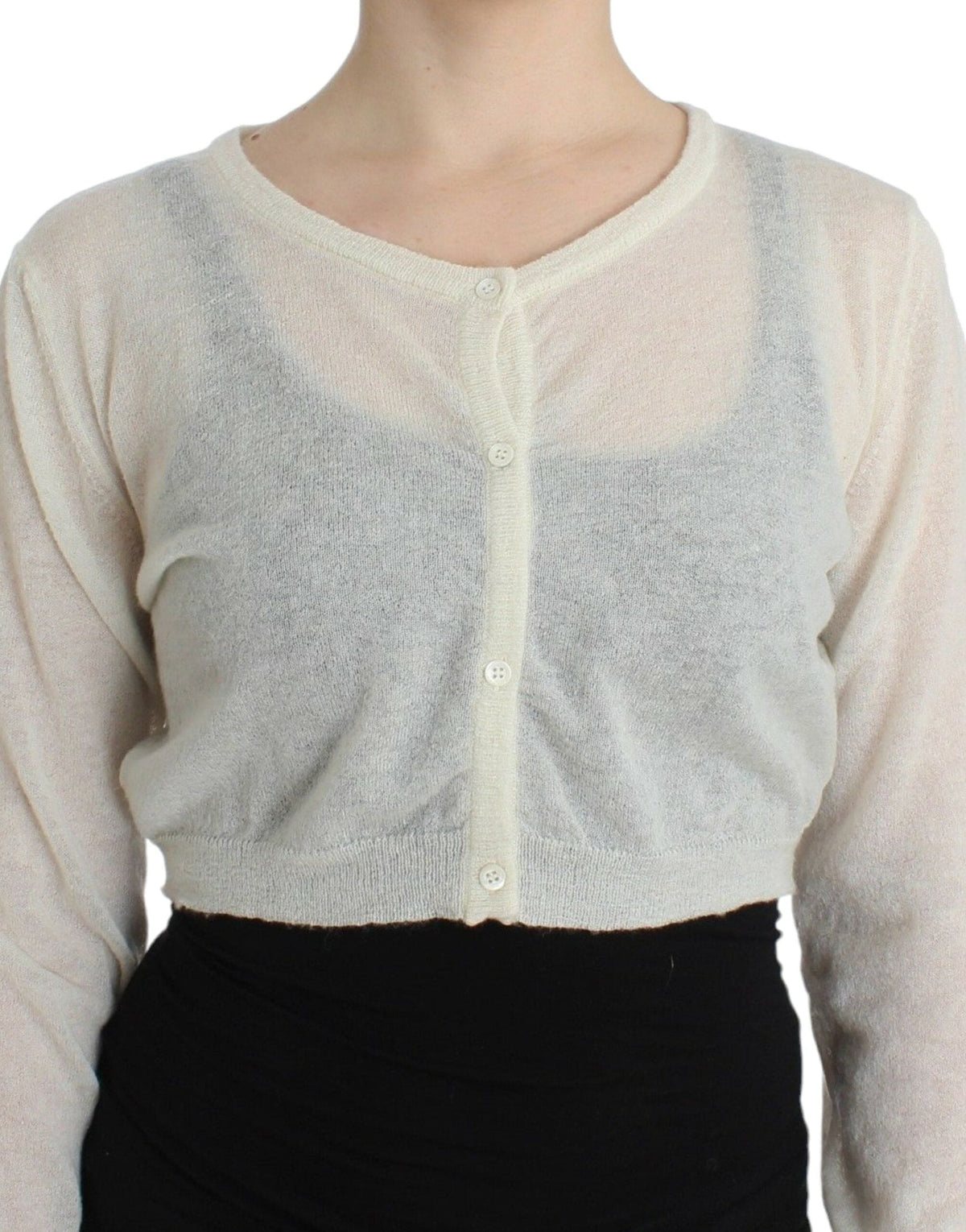 Ermanno Scervino Chic Cropped Alpaca Blend Sweater