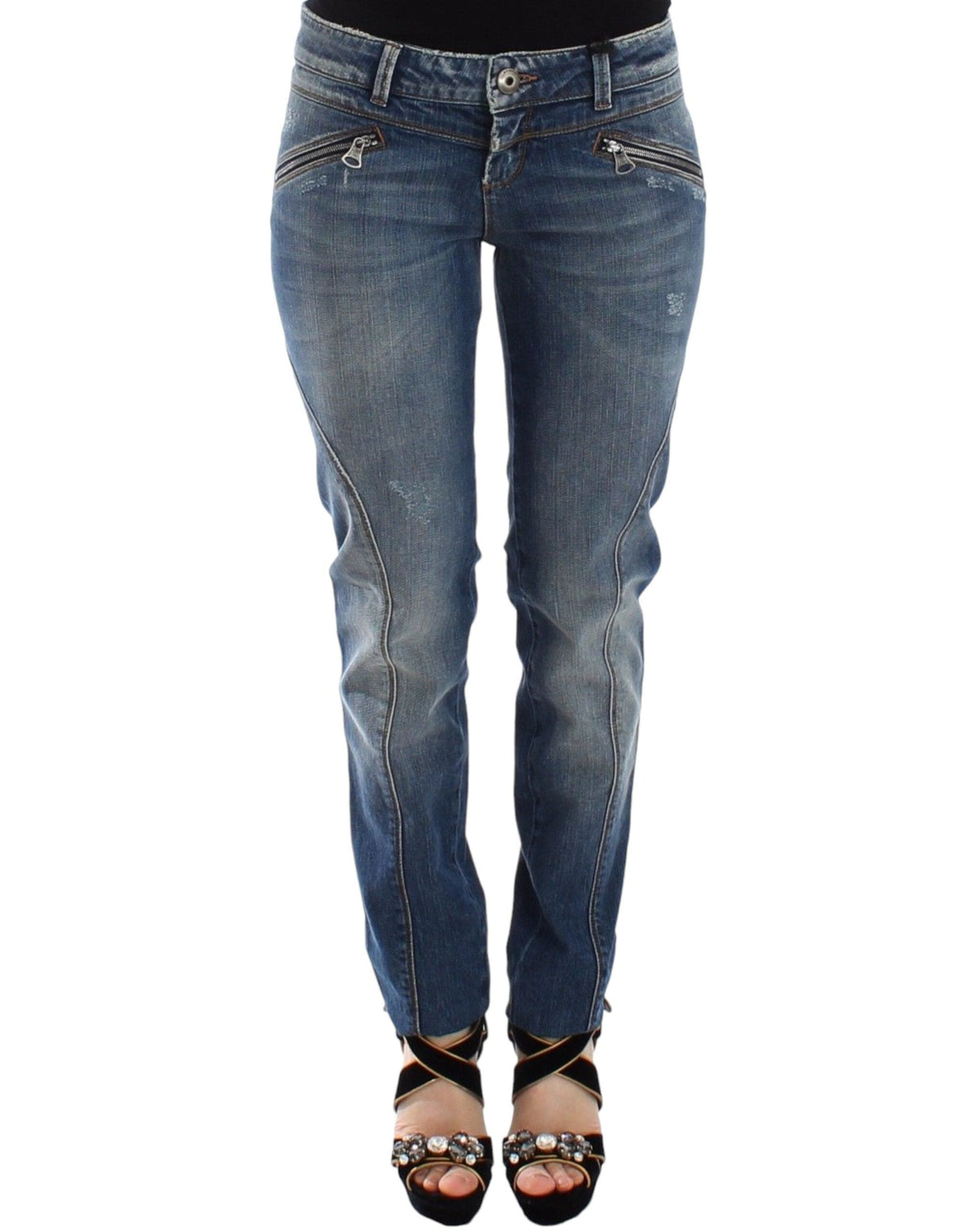 Ermanno Scervino Jean slim chic en denim bleu