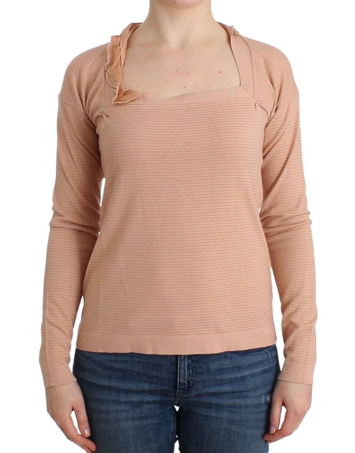 Pull rayé chic en laine mélangée orange Ermanno Scervino