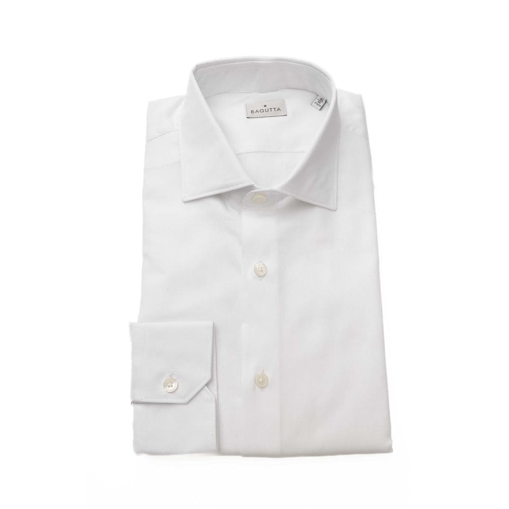 Chemise à col français en coton blanc élégante Bagutta