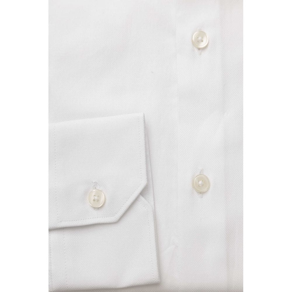 Bagutta Elegant White Cotton French Collar Shirt