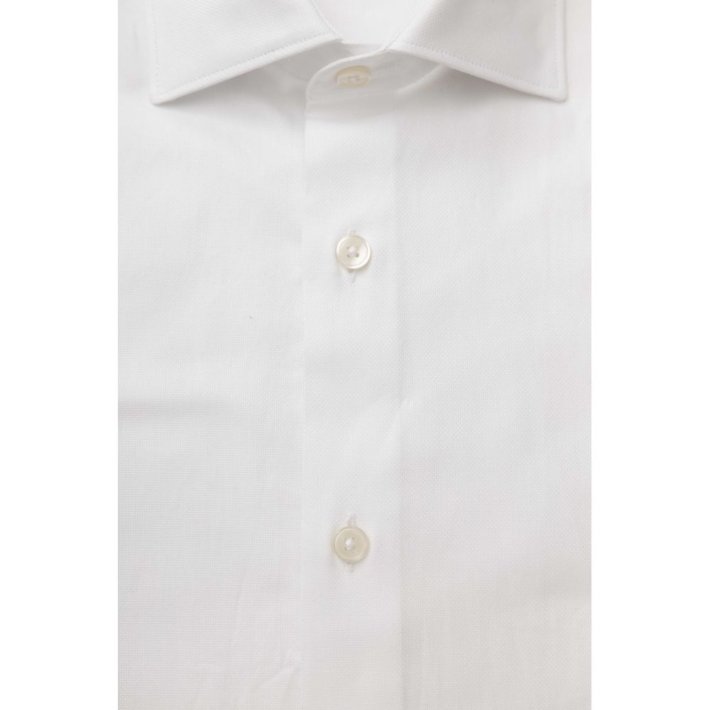 Chemise à col français en coton blanc élégante Bagutta