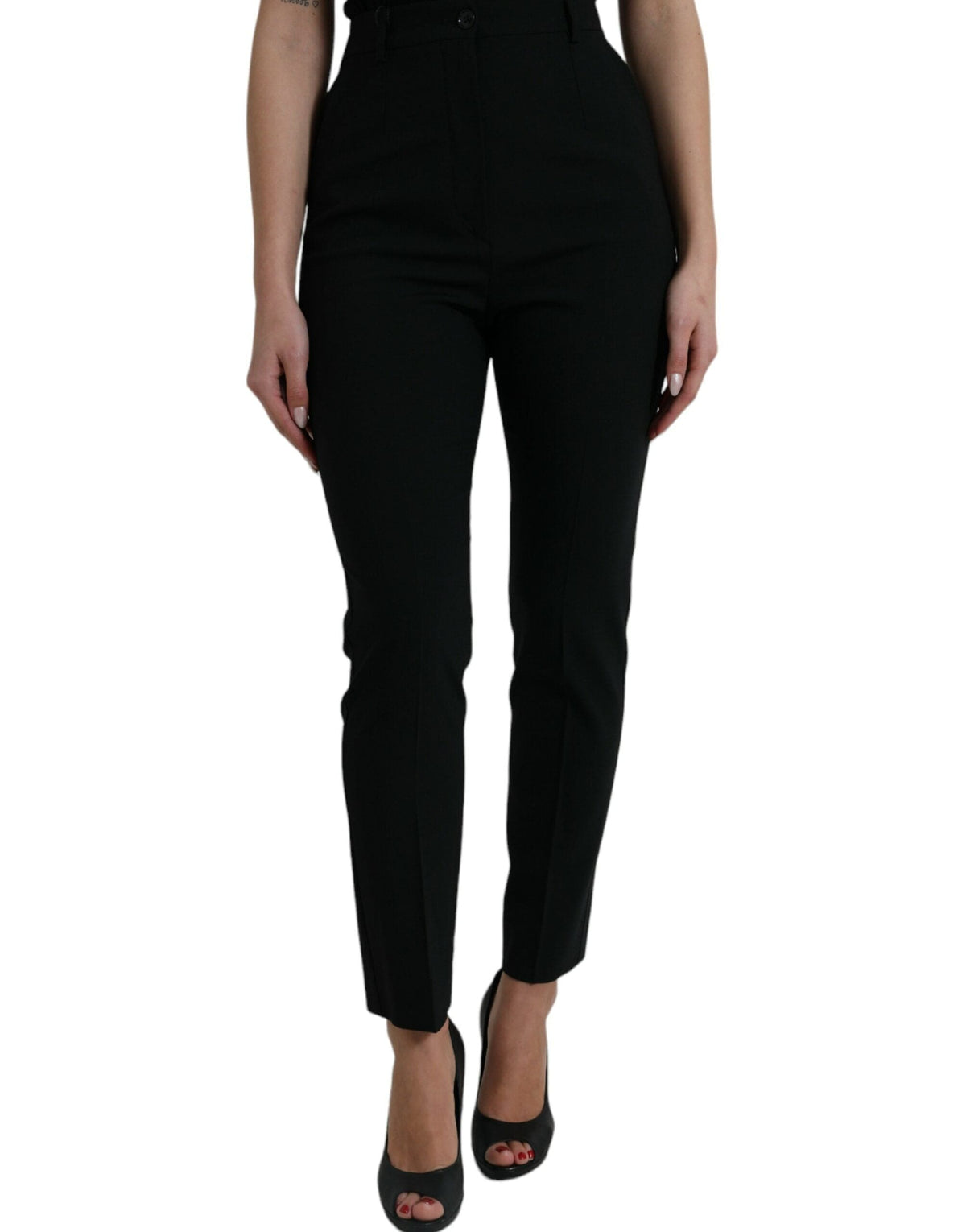 Pantalon fuselé taille haute en laine Dolce &amp; Gabbana élégant