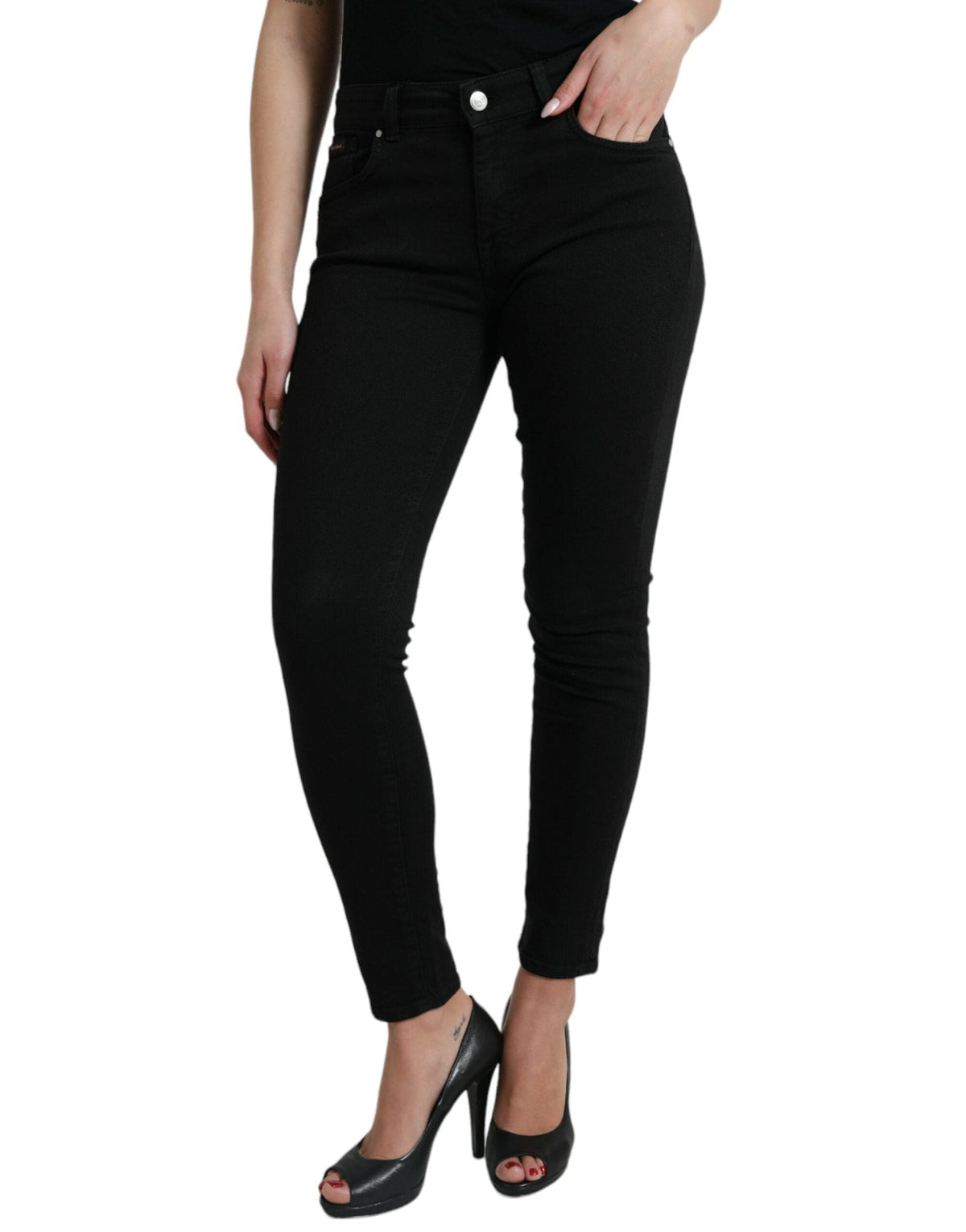 Jean stretch taille mi-haute noir chic Dolce &amp; Gabbana