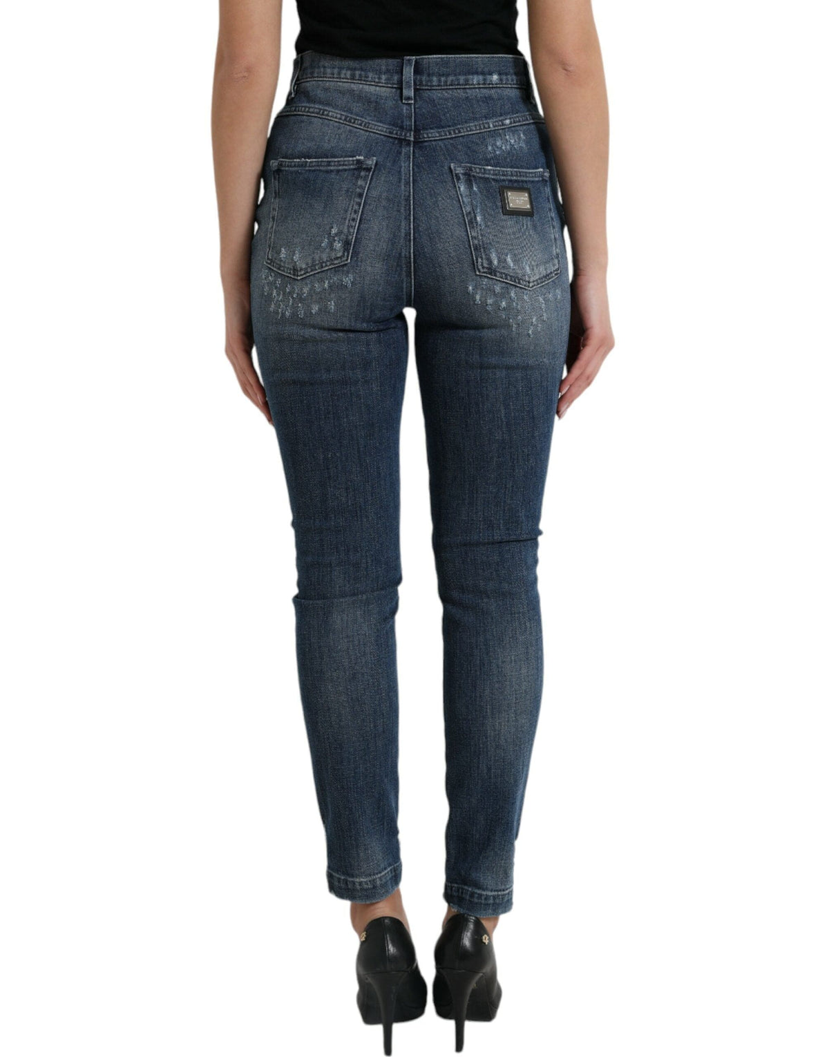 Jean taille haute en denim stretch élégant Dolce &amp; Gabbana