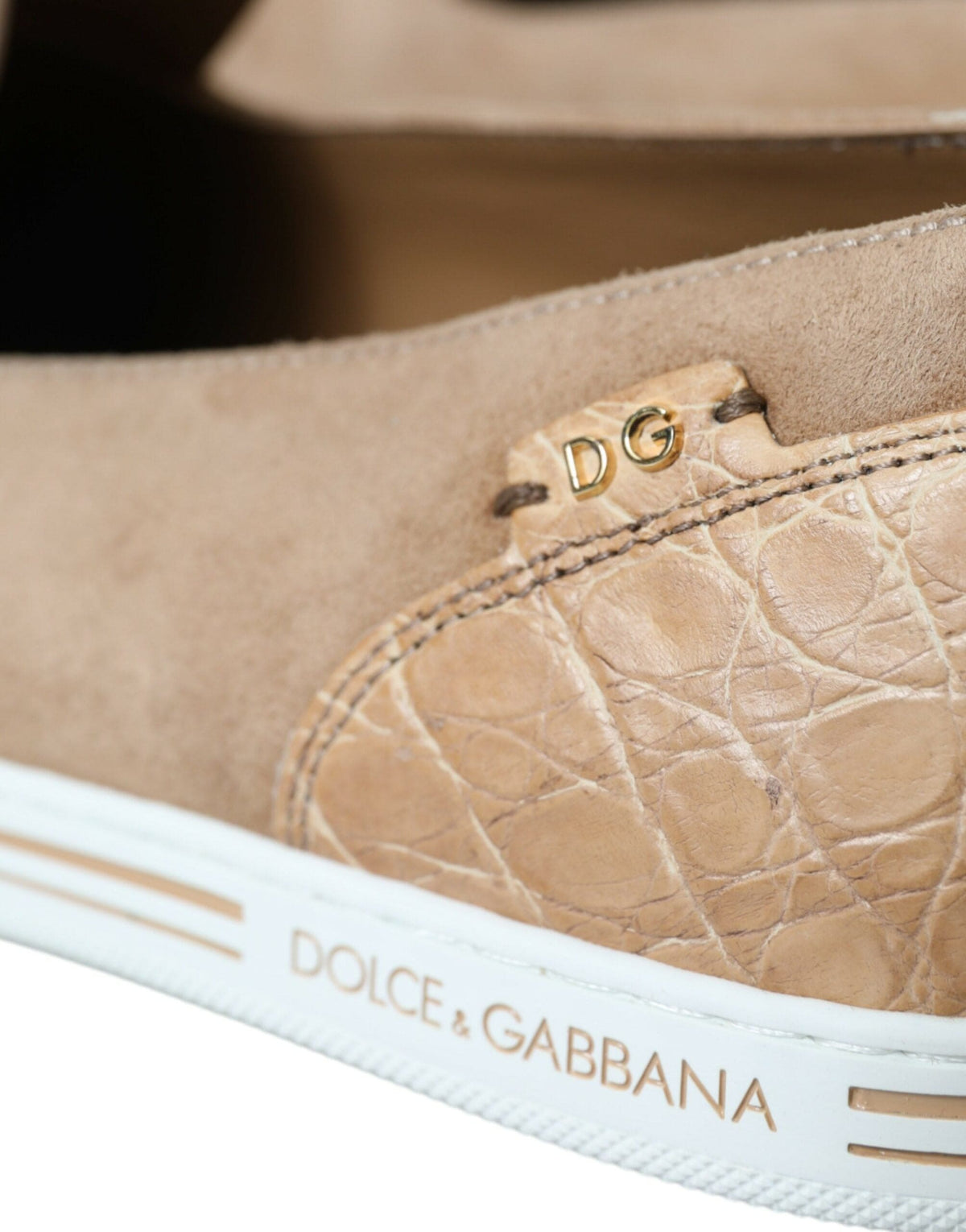 Mocassins élégants en cuir beige Dolce &amp; Gabbana