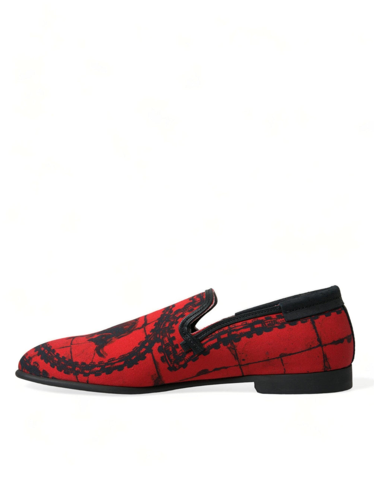 Mocassins de luxe rouges et noirs inspirés du modèle Torero de Dolce &amp; Gabbana