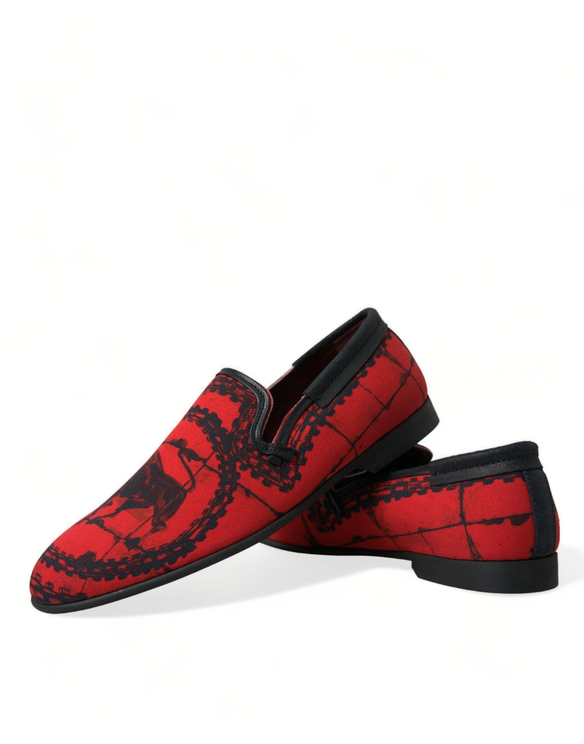 Mocassins de luxe rouges et noirs inspirés du modèle Torero de Dolce &amp; Gabbana