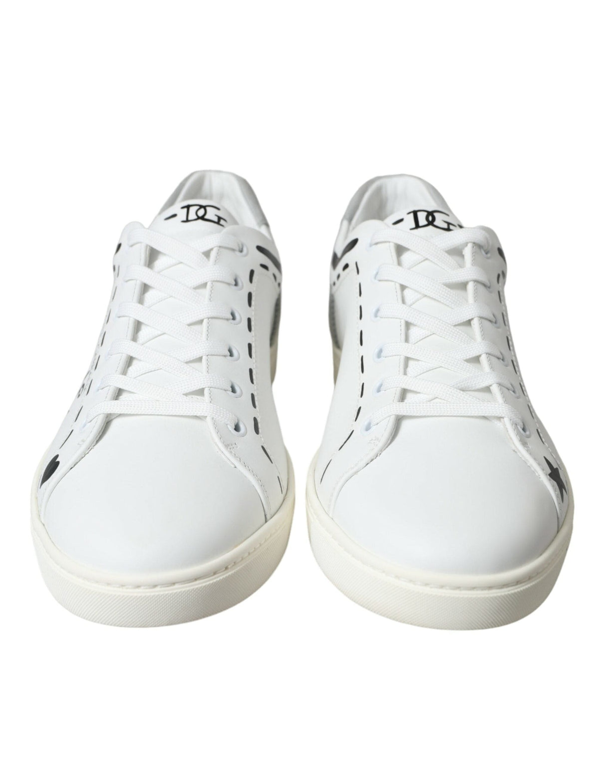 Dolce & Gabbana Elegant White Calfskin Leather Sneakers