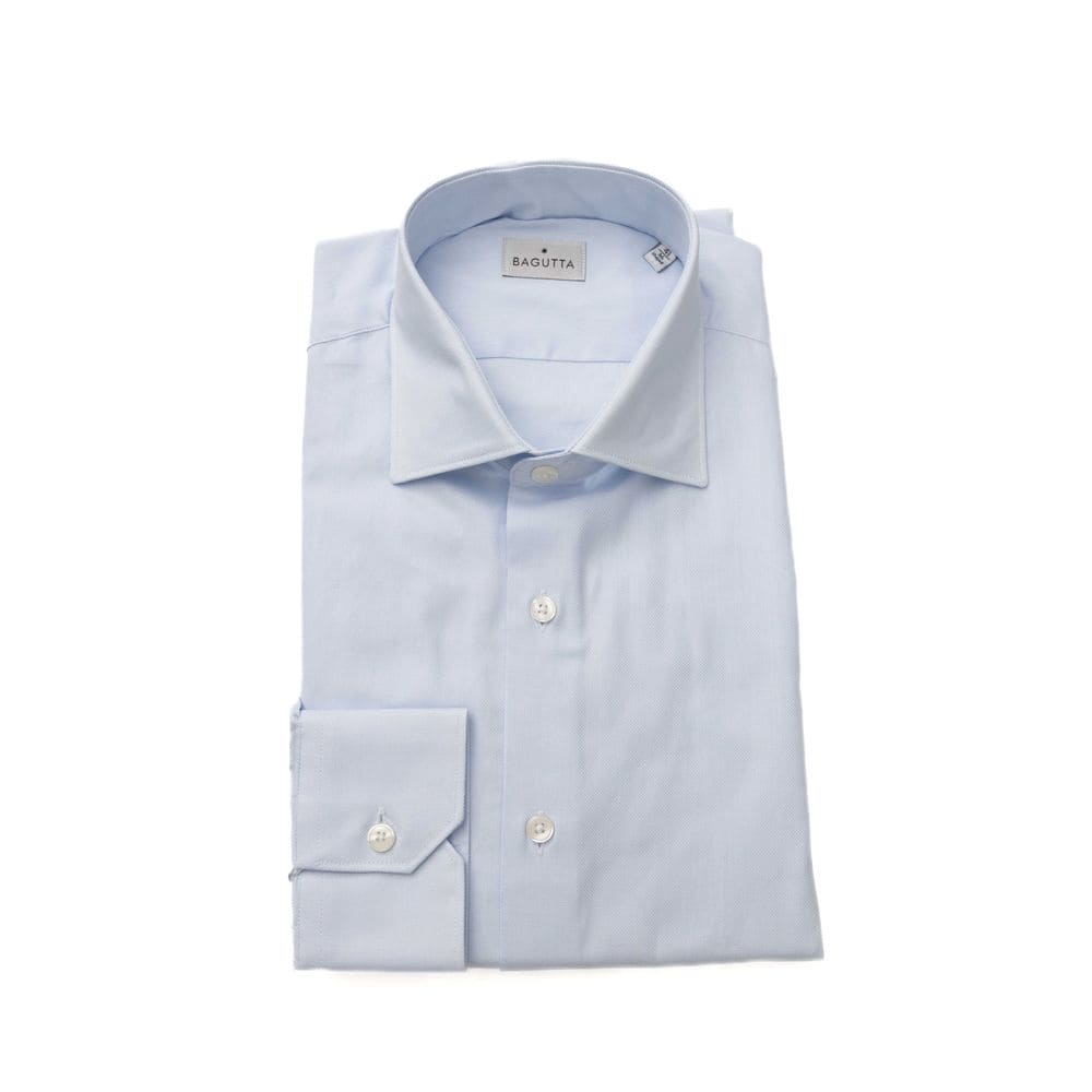 Camisa elegante de algodón azul claro para hombre de Bagutta