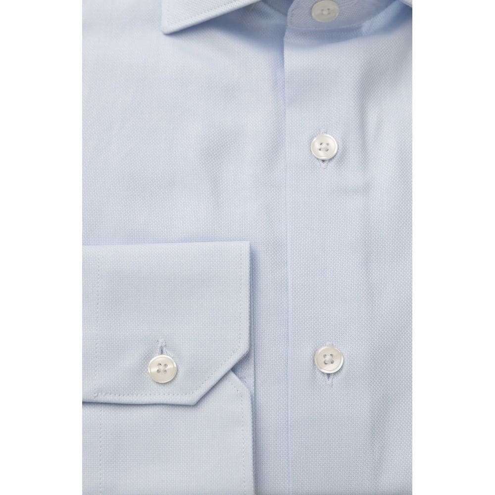 Camisa elegante de algodón azul claro para hombre de Bagutta