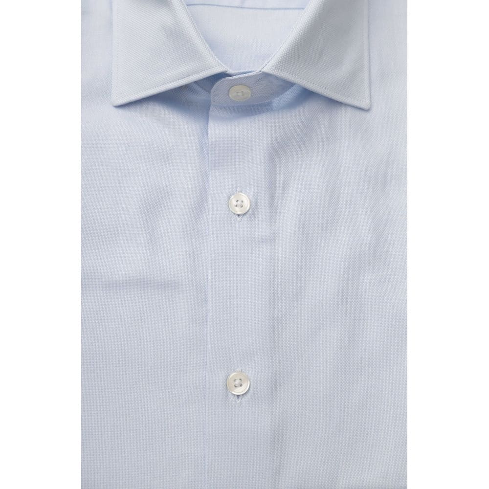 Camisa elegante de algodón azul claro para hombre de Bagutta