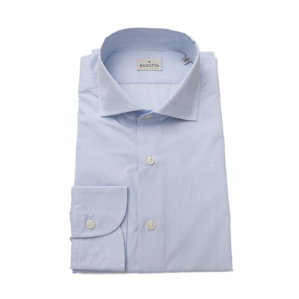 Chemise élégante en coton bleu clair avec col français Bagutta