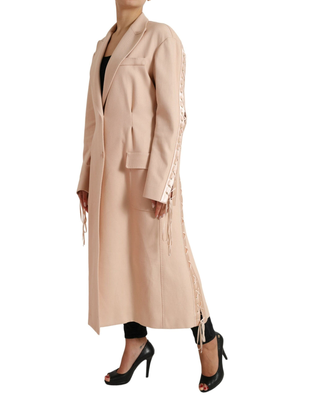 Trench-coat beige élégant à boutonnage simple Dolce &amp; Gabbana