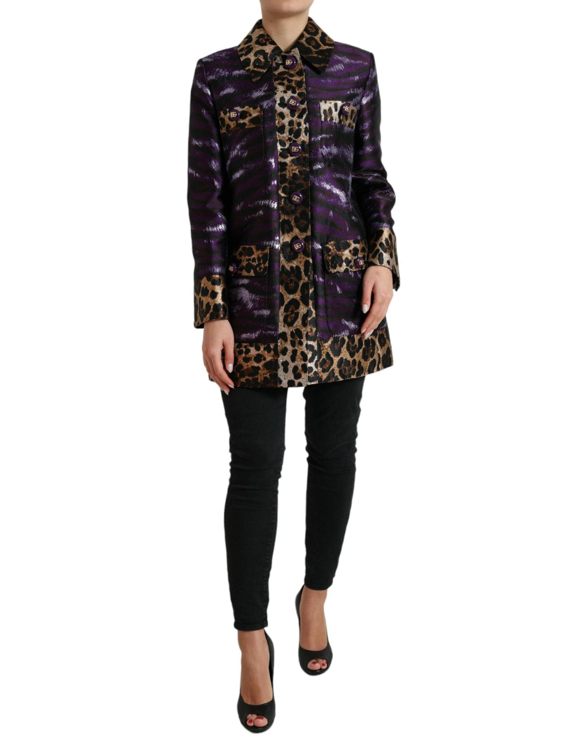 Trench en jacquard exquis Dolce &amp; Gabbana avec motif tigre