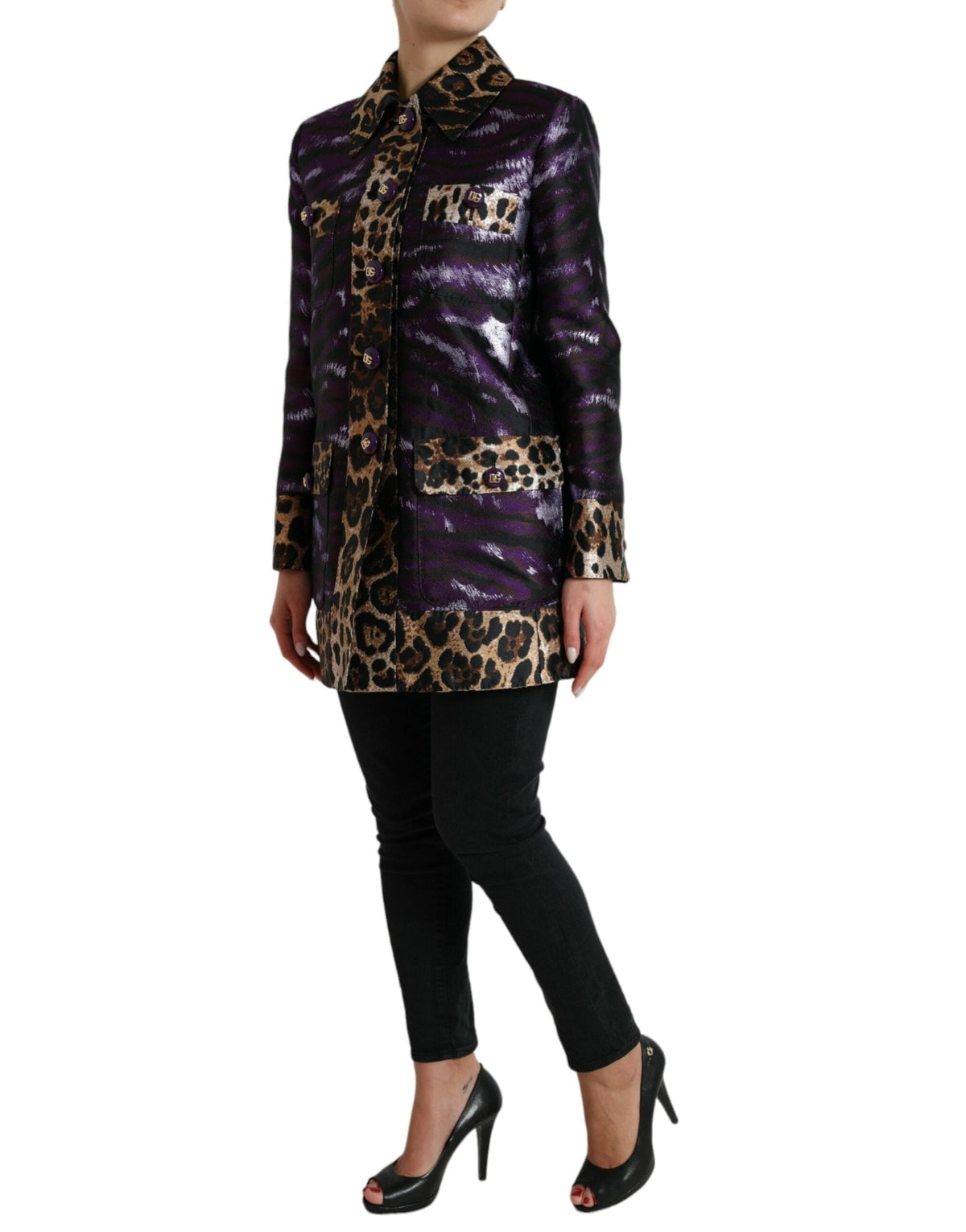 Trench en jacquard exquis Dolce &amp; Gabbana avec motif tigre