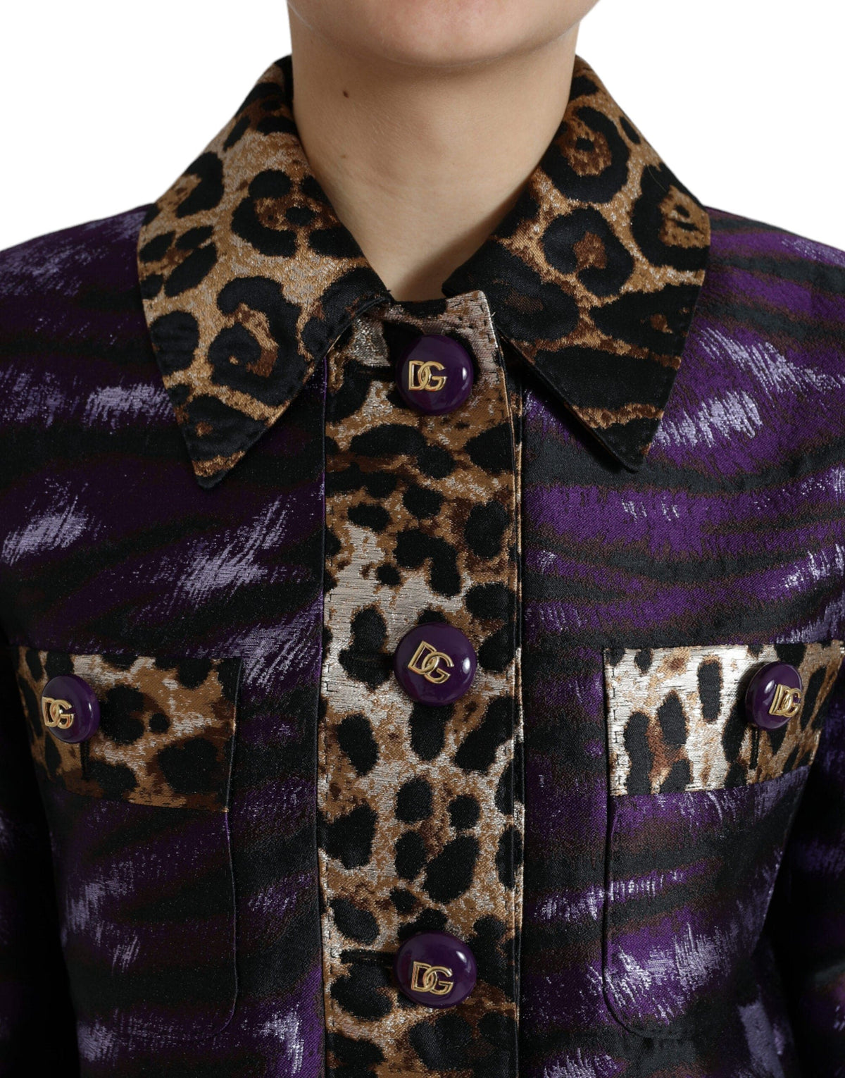 Trench en jacquard exquis Dolce &amp; Gabbana avec motif tigre